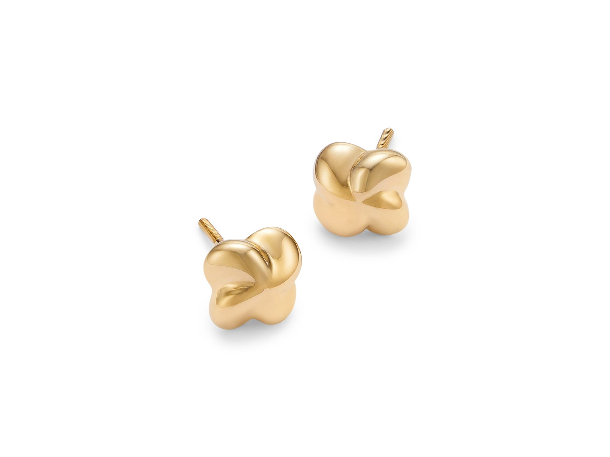 Children's Flower Puff Stud Earrings in 14K Yellow Gold — Image 5