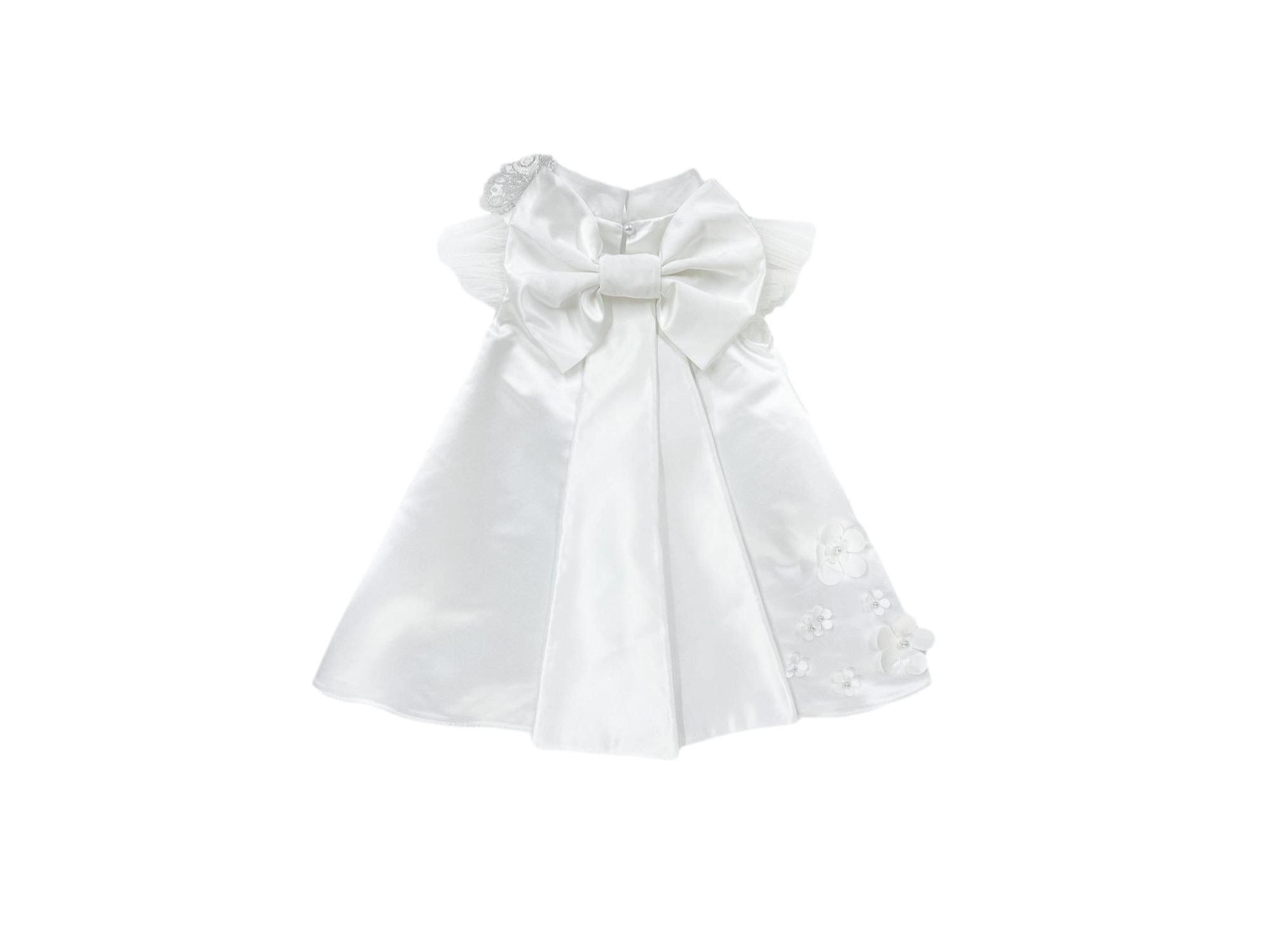 Girls' Butterfly White Satin Ceremony Dress - Baby, Little Kid, Big Kid — Image 6