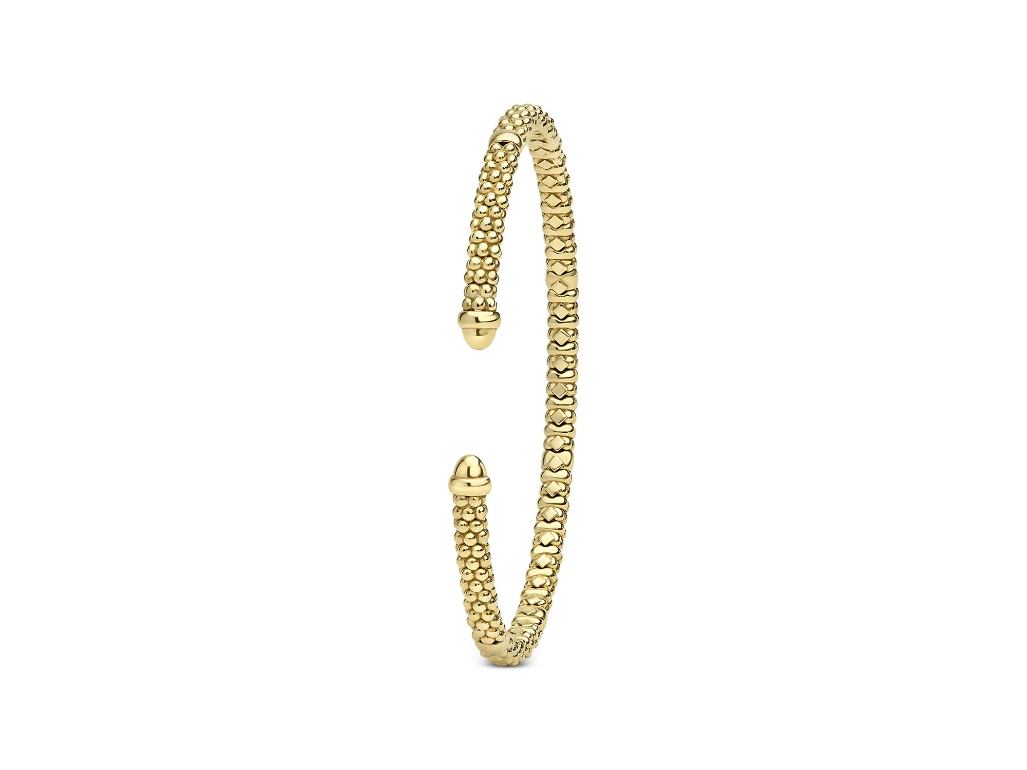 18K Yellow Gold Signature Caviar Beaded Versa Torque Cuff Bracelet — Image 4