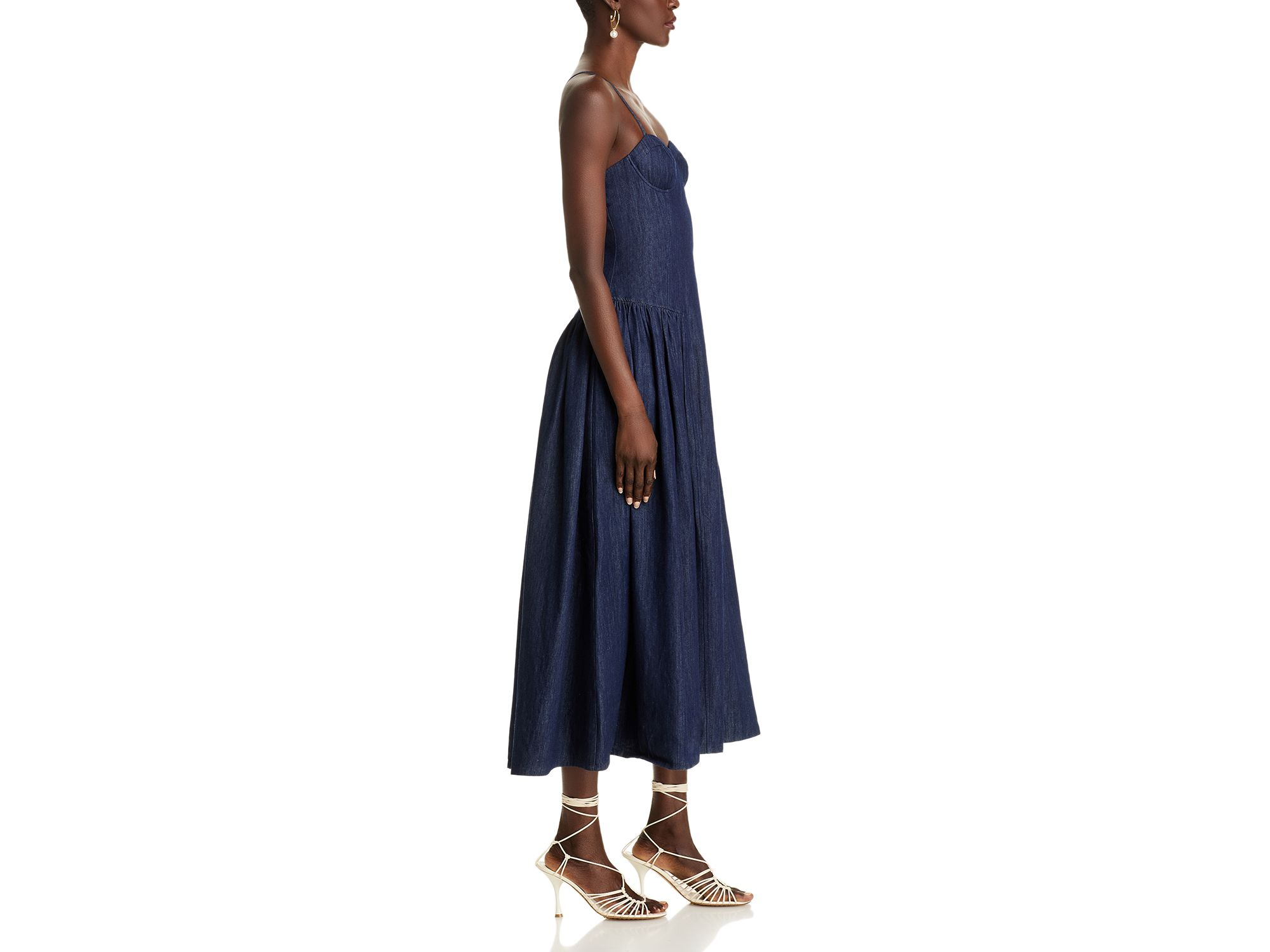 Denim Bustier Midi Dress - Exclusive — Image 7
