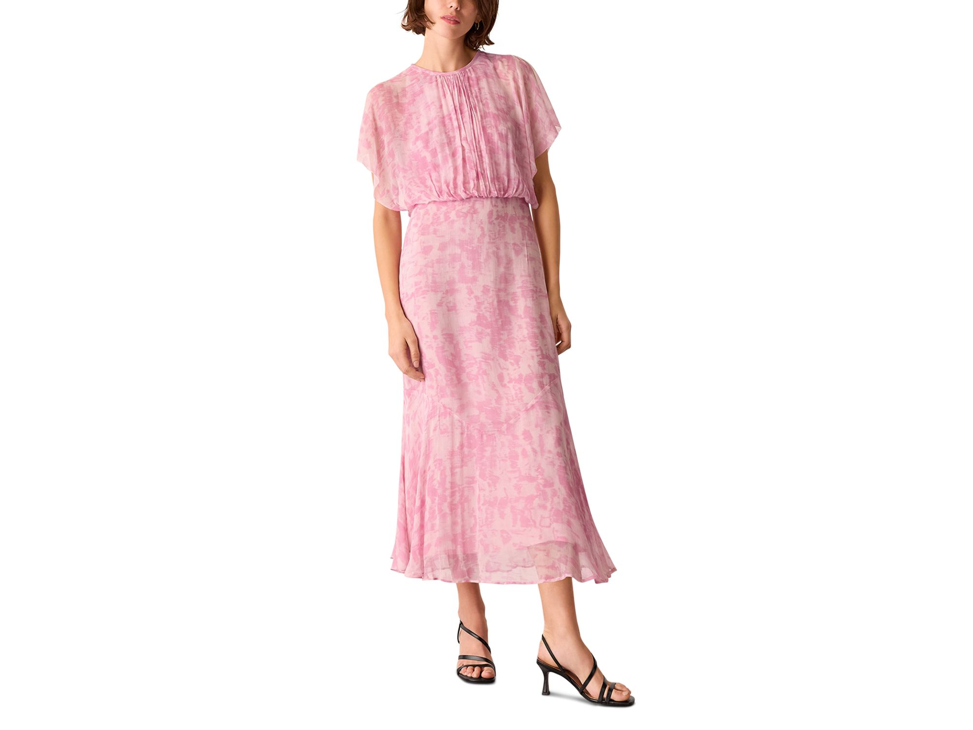 Dashed Brush Marks Midi Dress - Image 1