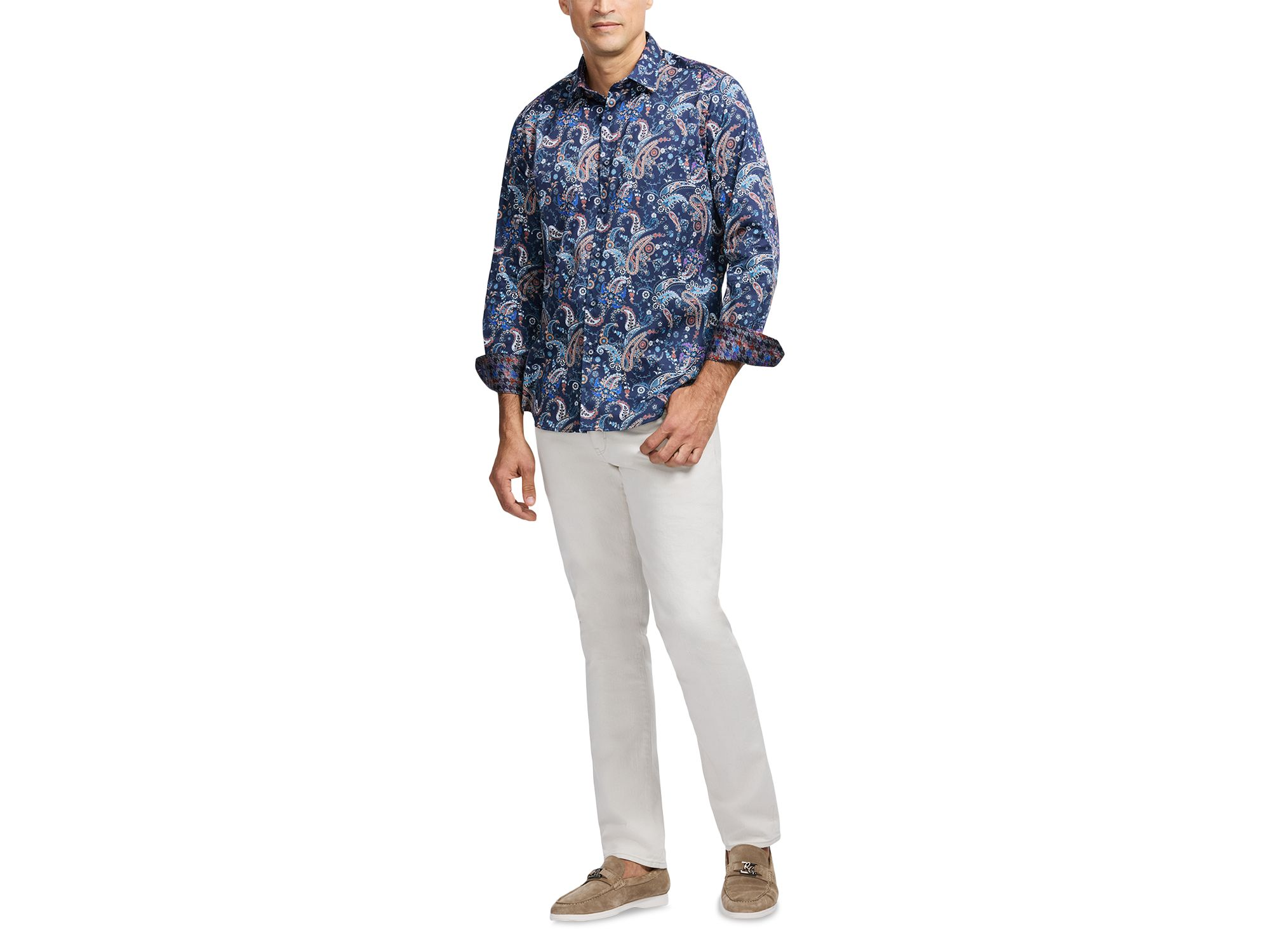 Chandler Printed Long Sleeve Button Front Shirt — Image 6