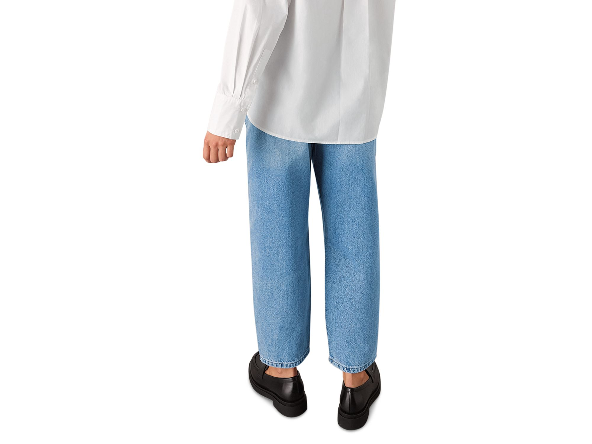 Petites Authentic High Rise Barrel Jeans in Light Wash — Image 3