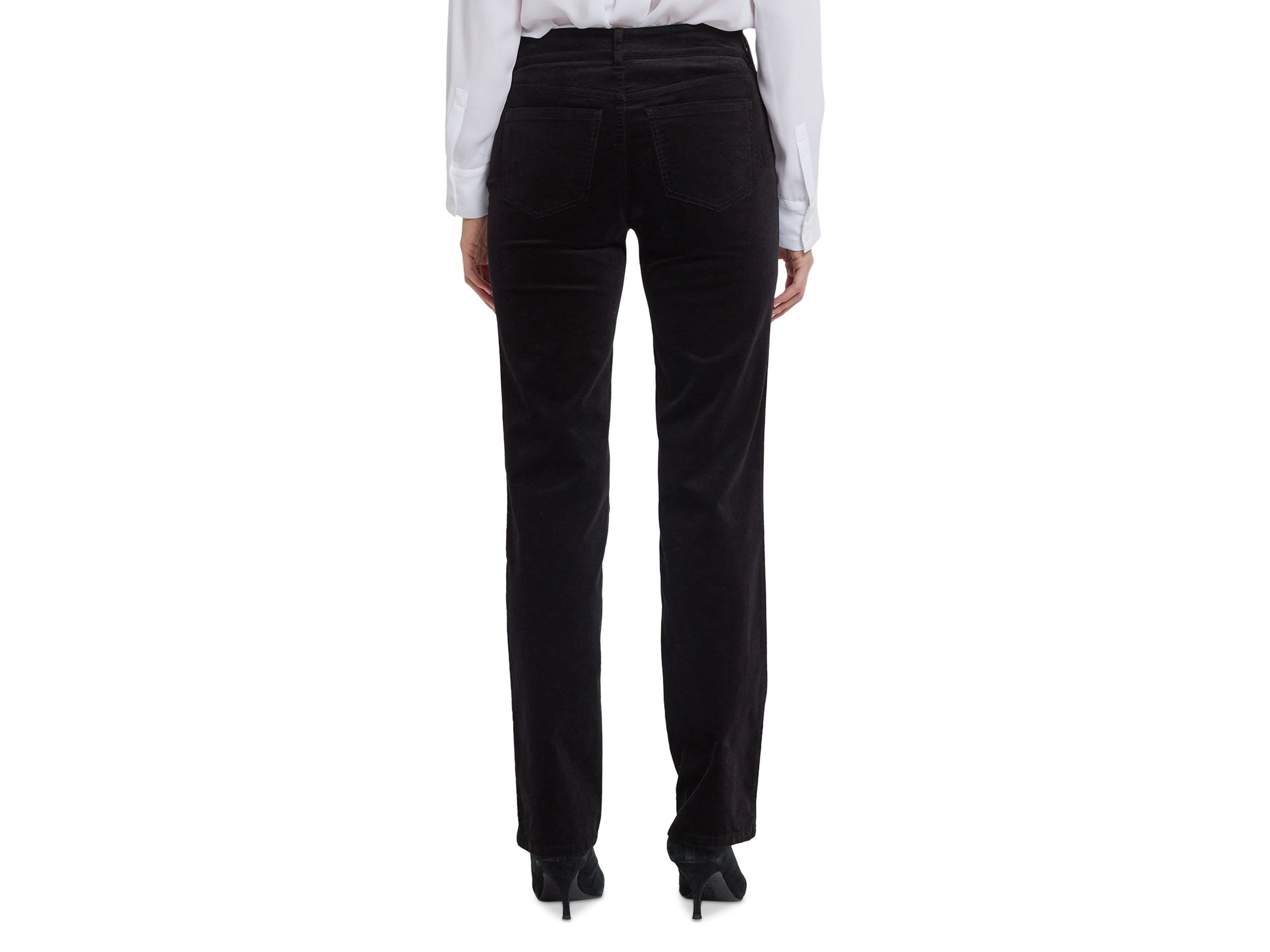Marilyn Velveteen High Rise Straight Jeans in Black — Image 3