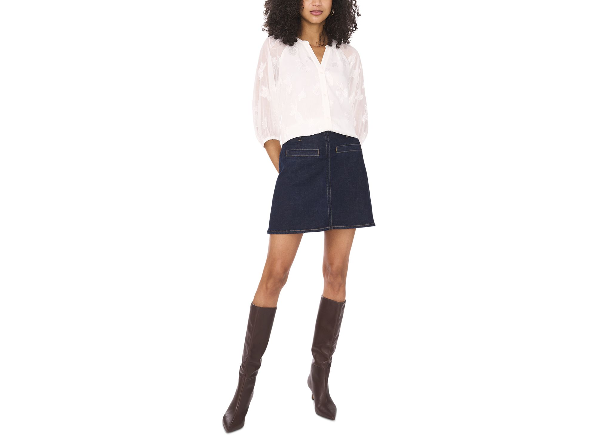Raglan Sleeve Button Down Blouse — Image 4