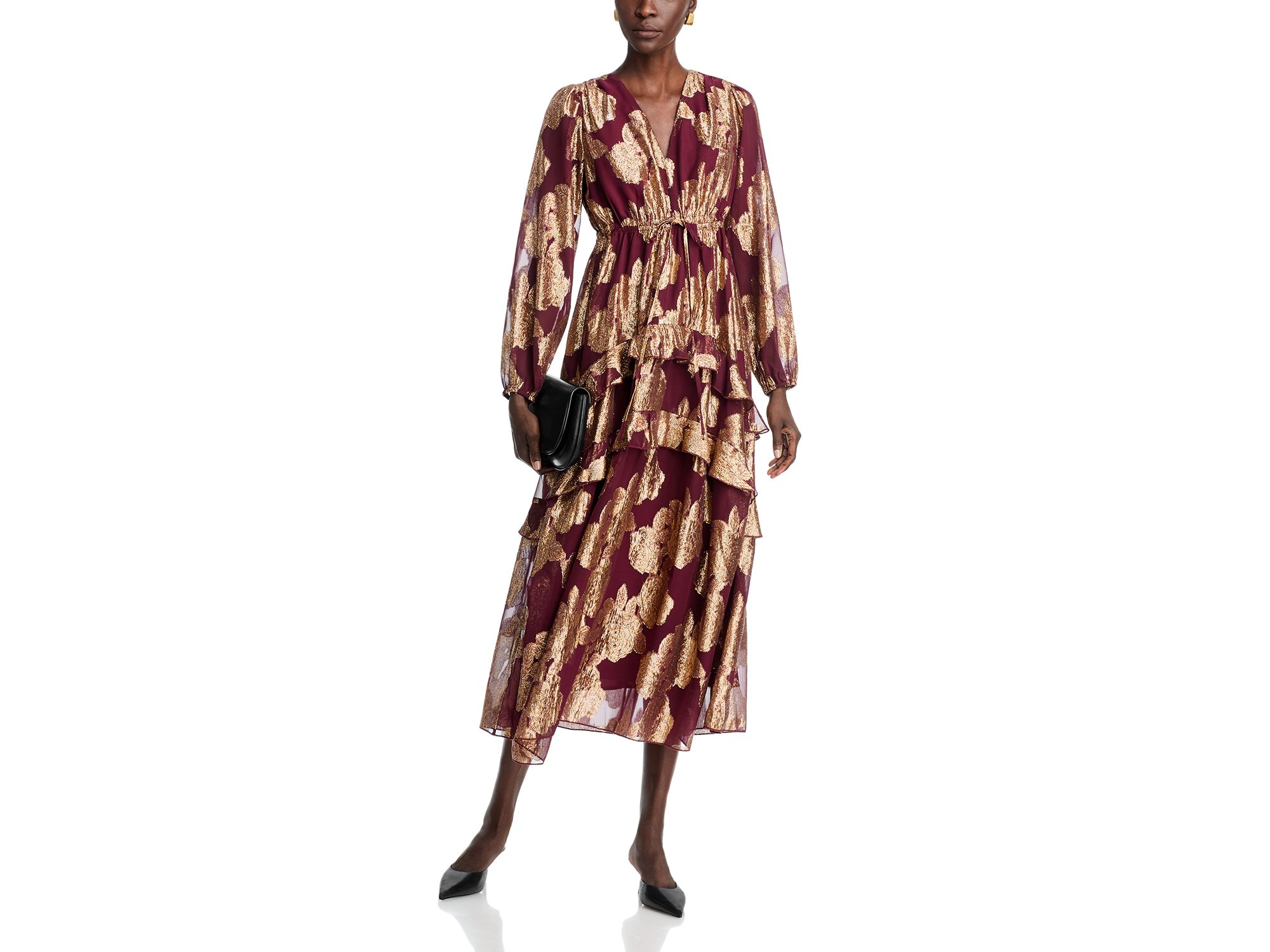 V Neck Ruffled Dress — Image 3