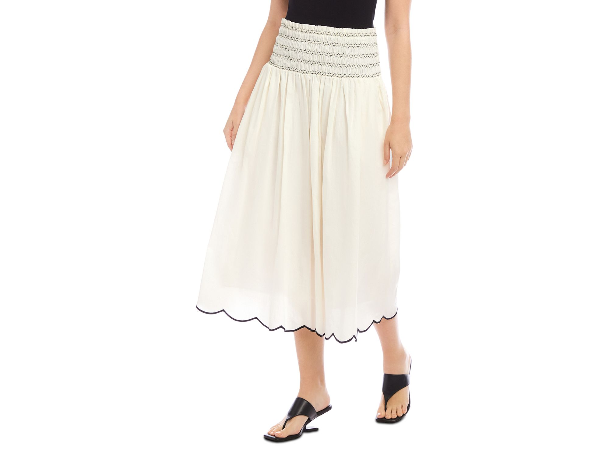 Elsa Smocked Waist Midi Skirt — Image 3