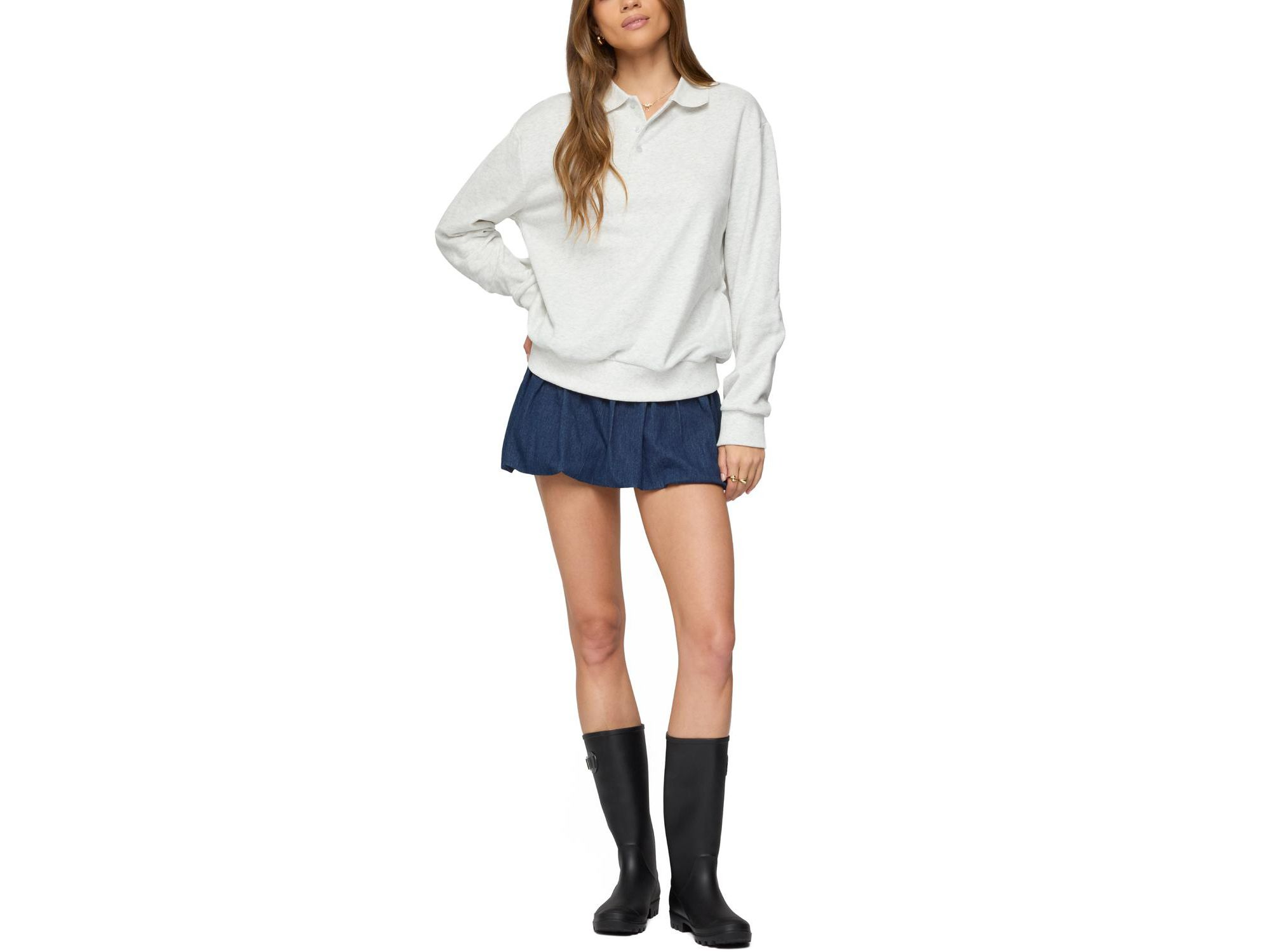 Scholar Oversized Polo Sweatshirt — Image 3