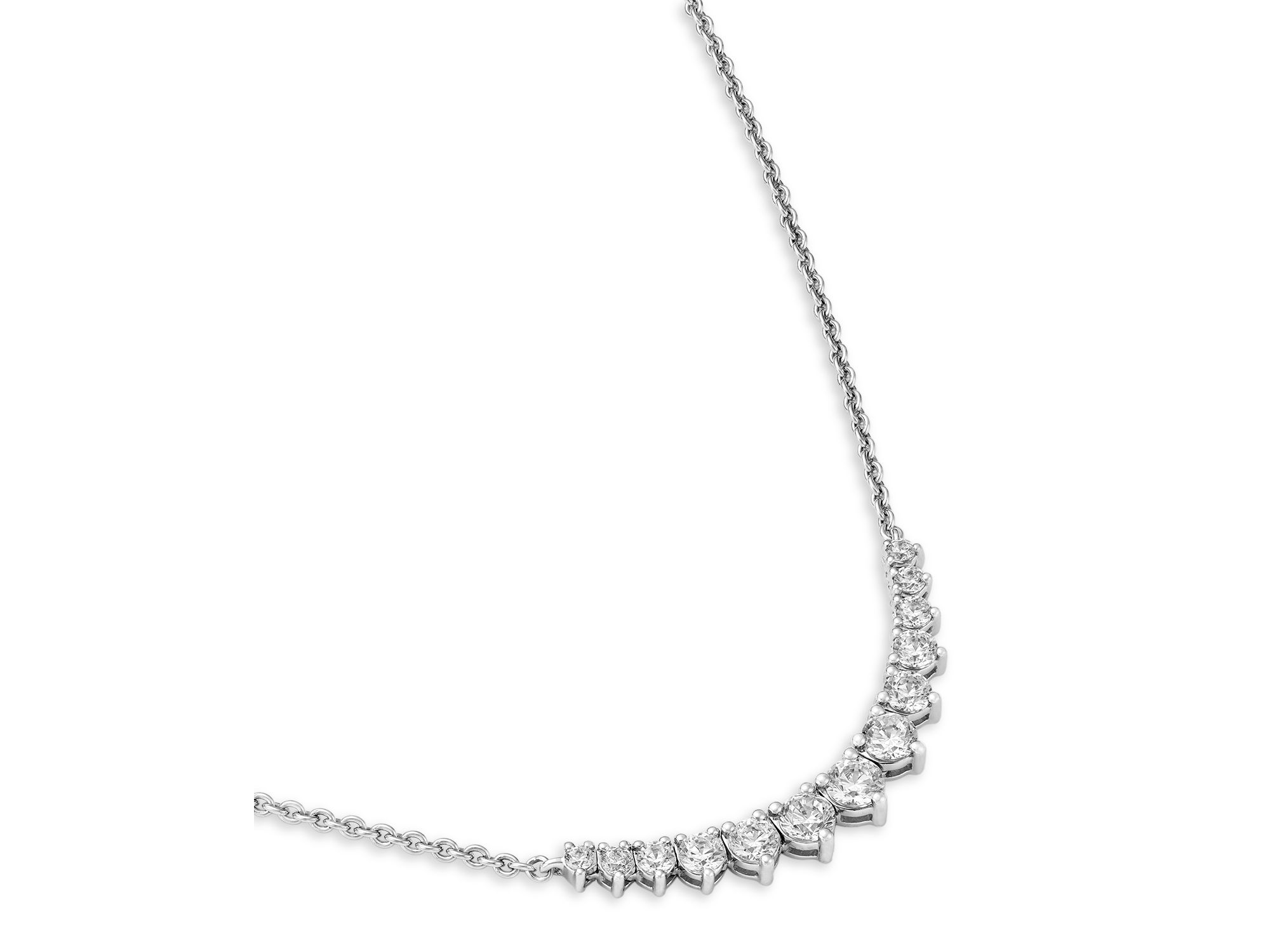Graduated Diamond Necklace in 14K White Gold, 1.0 tcw — Image 3
