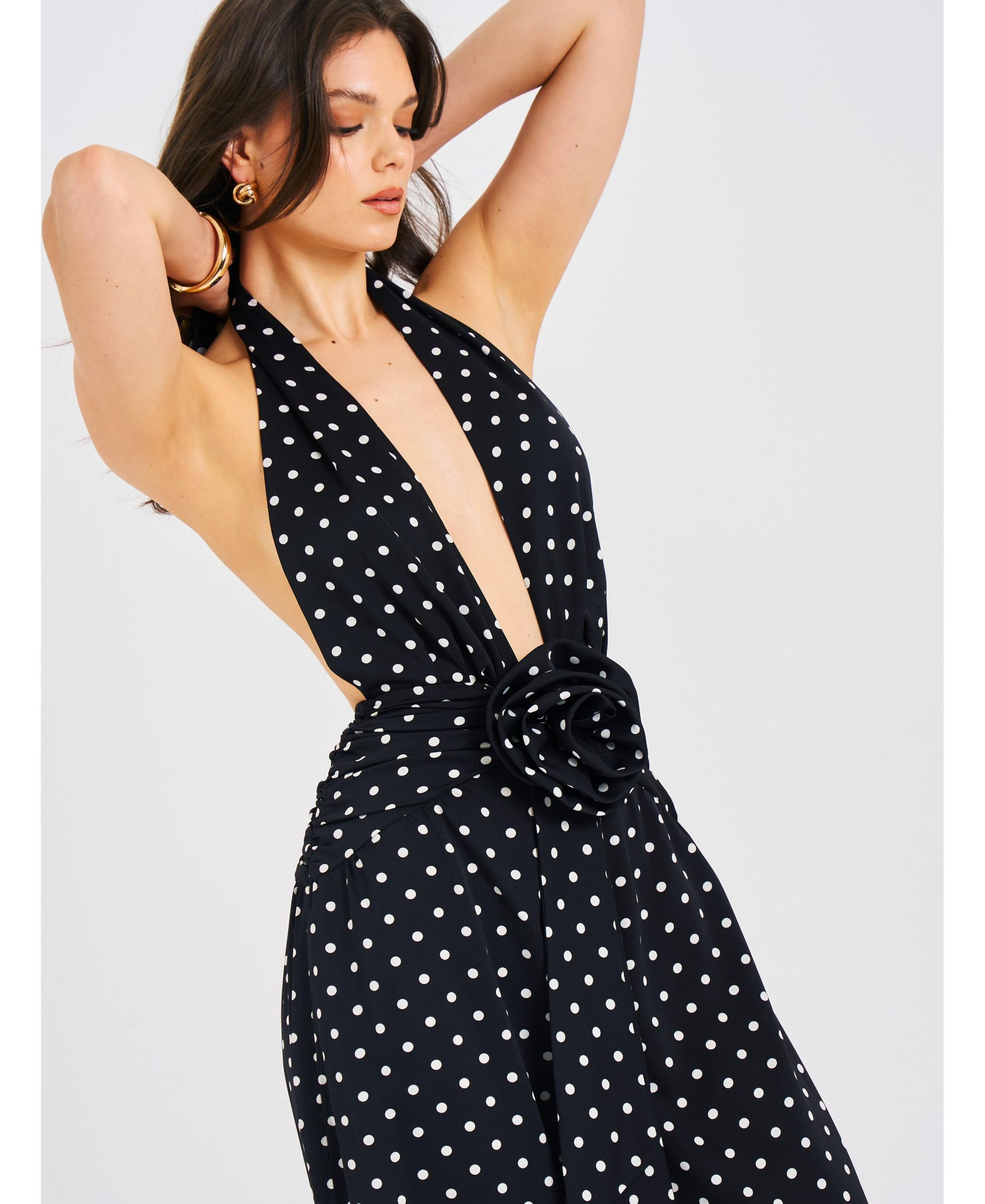 Oriana Polka Dots Halter Jumpsuit — Image 4