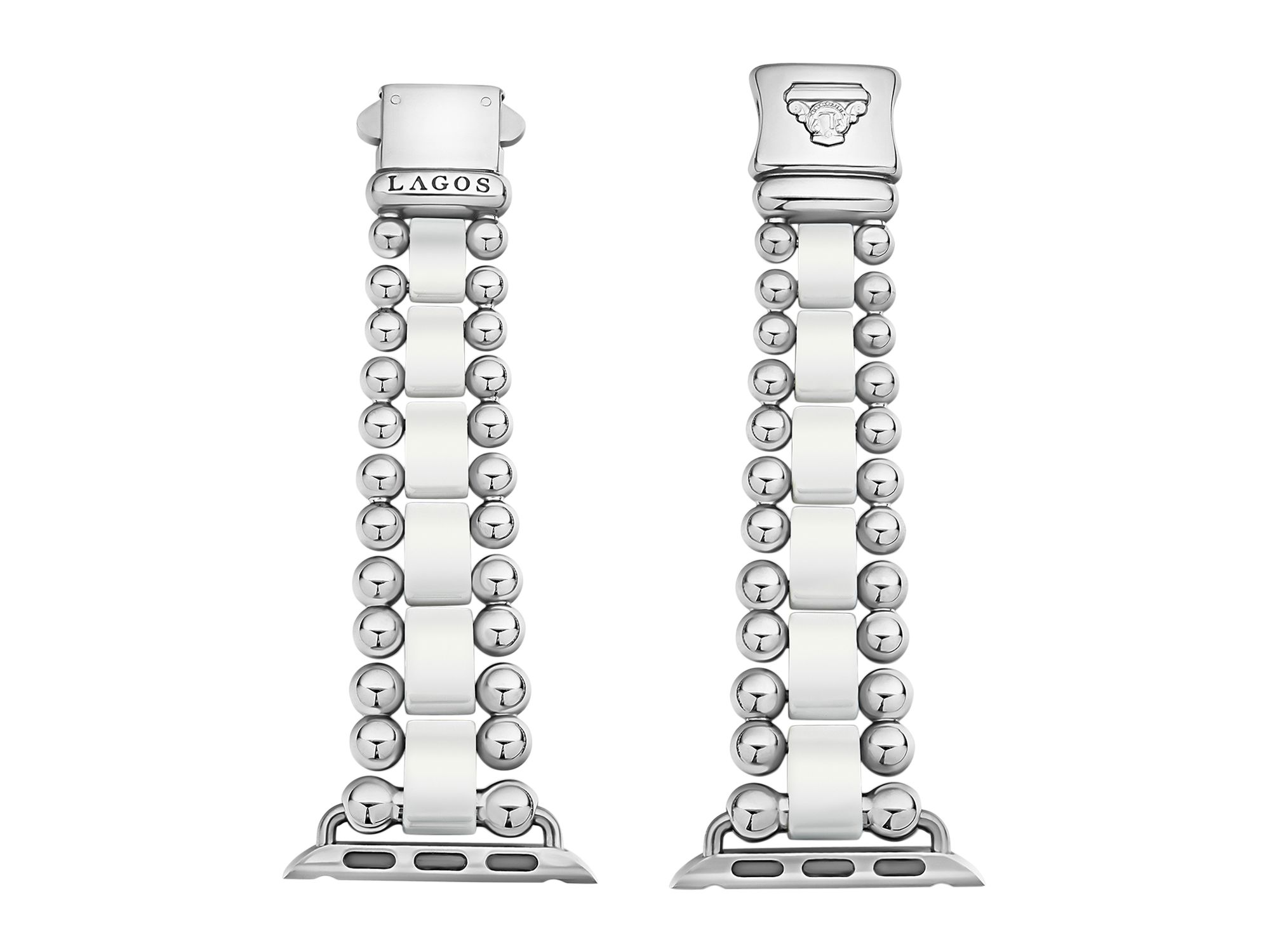 White Ceramic Smart Caviar Apple™ Watch Band, 38mm-42mm — Image 5