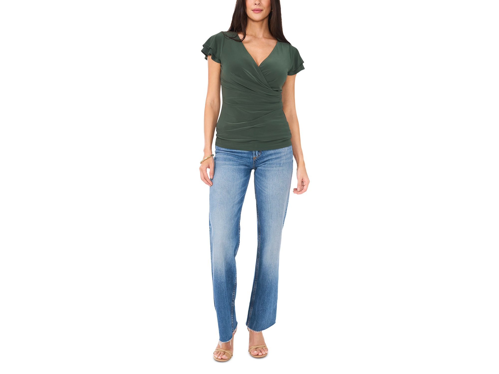 Crossover Flutter Sleeve Top — Image 3