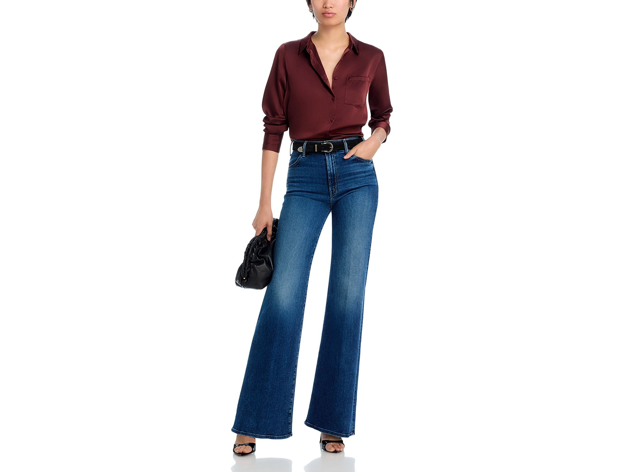 Satin Button Front Blouse - Exclusive — Image 6