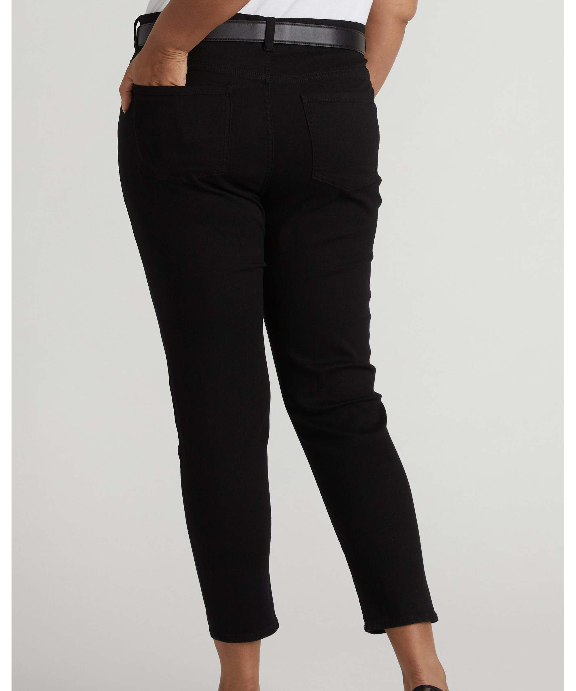 Women's Plus Seine High Rise Skinny Jeans 27 in in Black Wash — Image 3