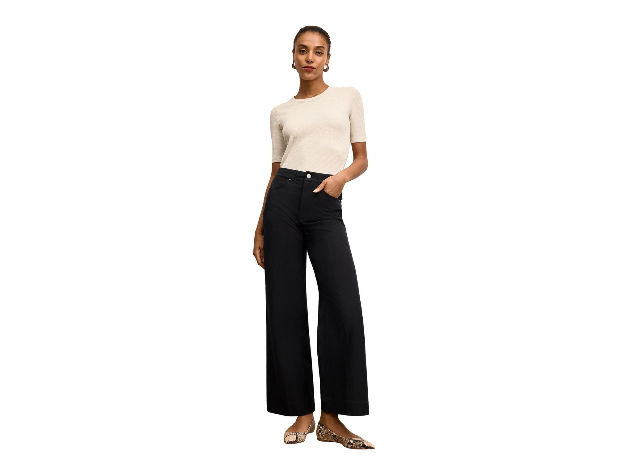 Chana Fitted Organic Ribbed Pima Cotton T-Shirt — Image 4