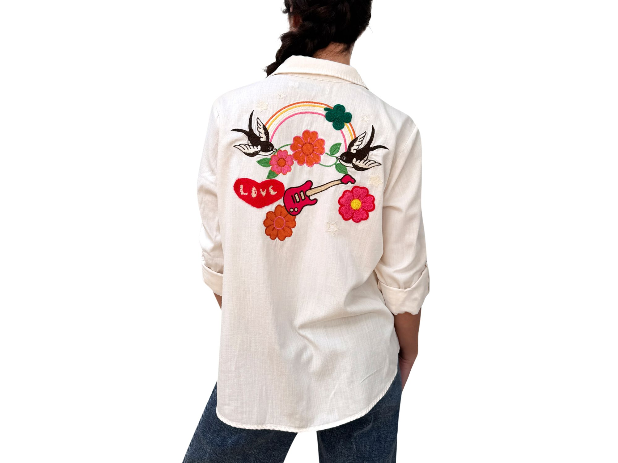Birds of a Feather Denim Shirt — Image 6