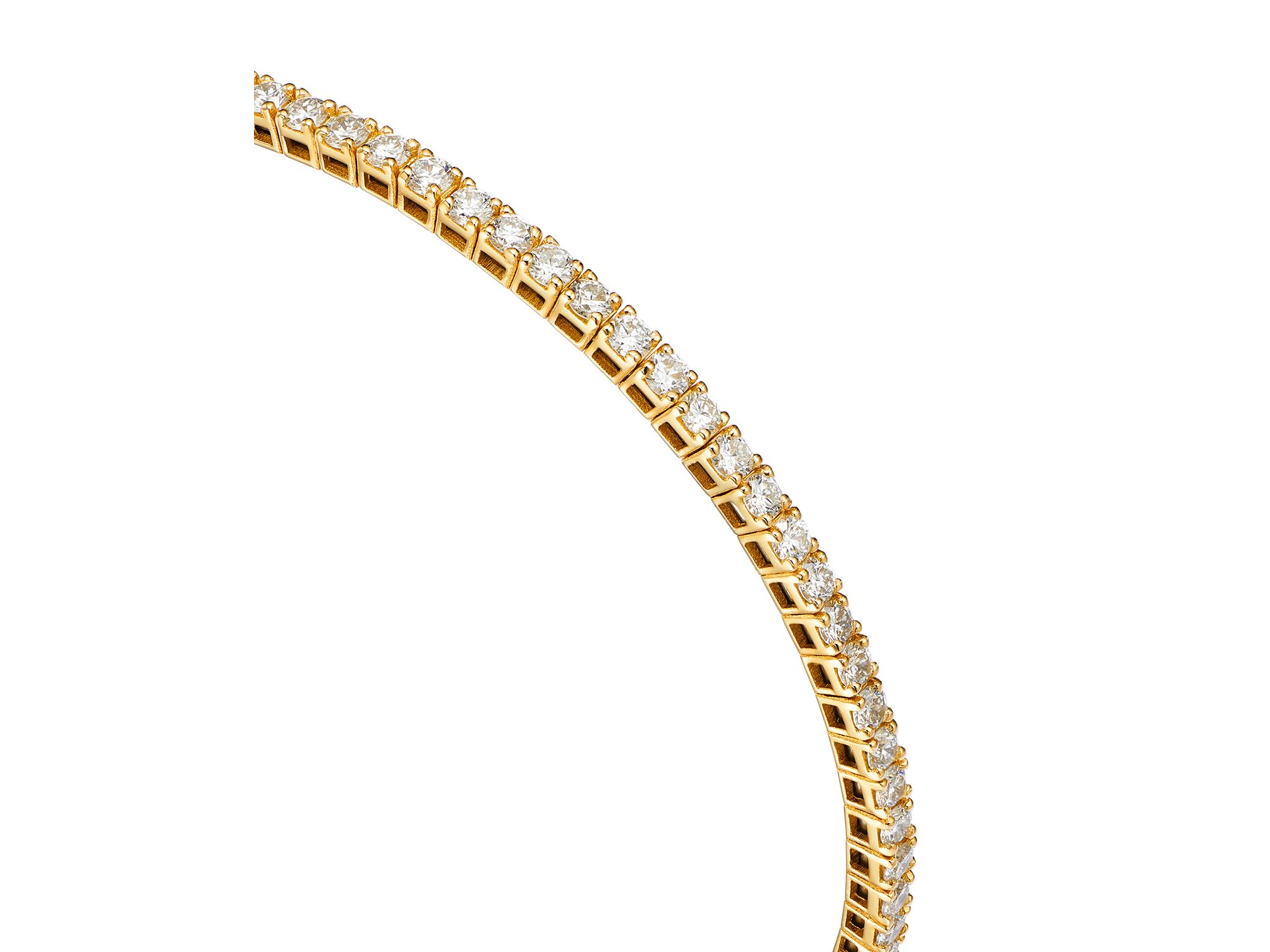 14K Yellow Gold Lab Grown Diamond Flexible Bangle Bracelet — Image 3