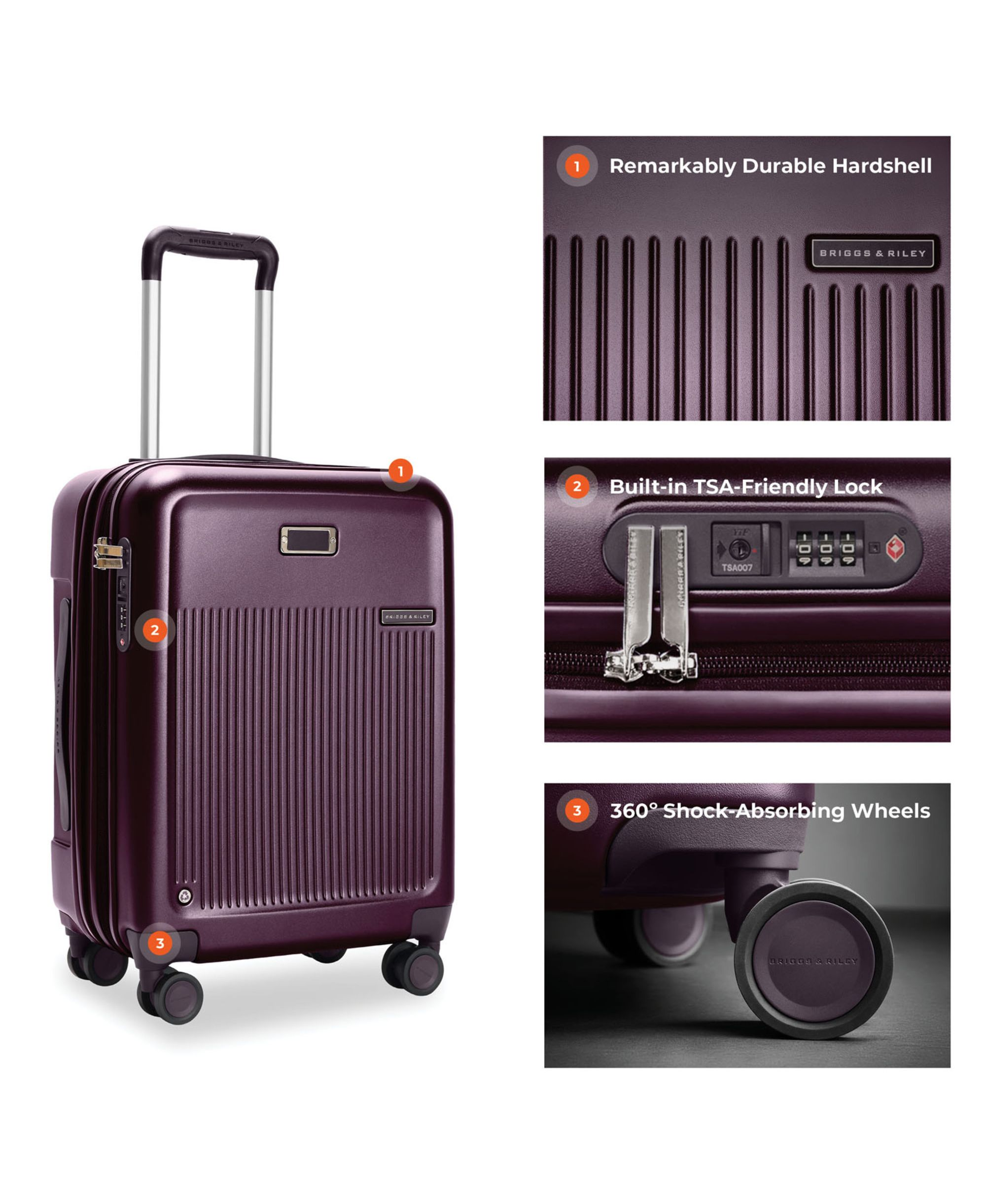 Sympatico Global Carry On Expandable Spinner Suitcase — Image 7
