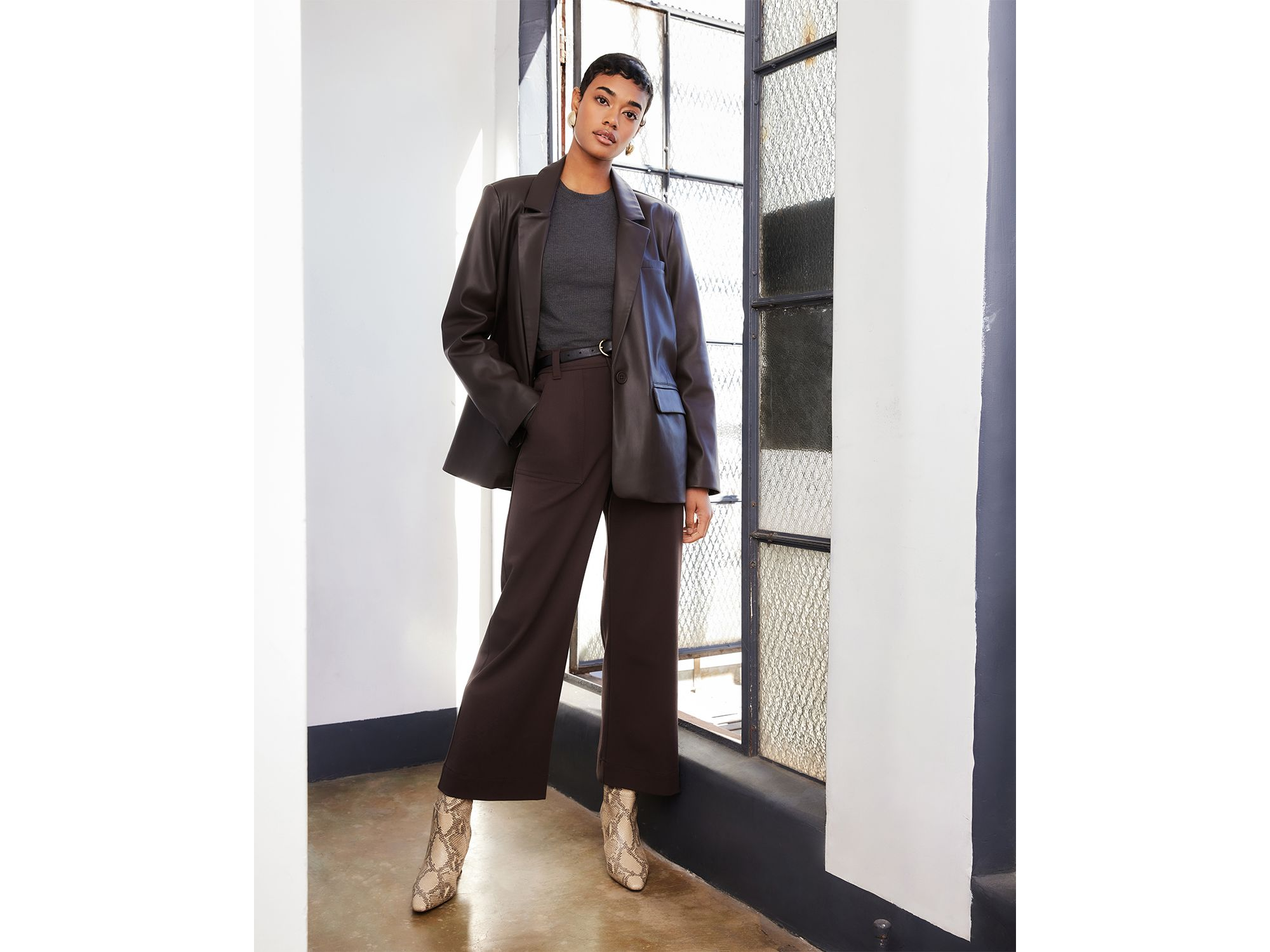 Regan Faux Leather Blazer — Image 3