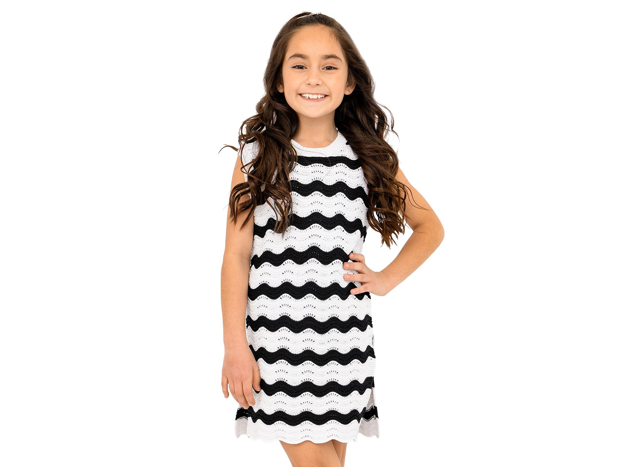 Girls' Reina Striped Crochet Cover-Up Dress - Little Kid, Big Kid — Image 3
