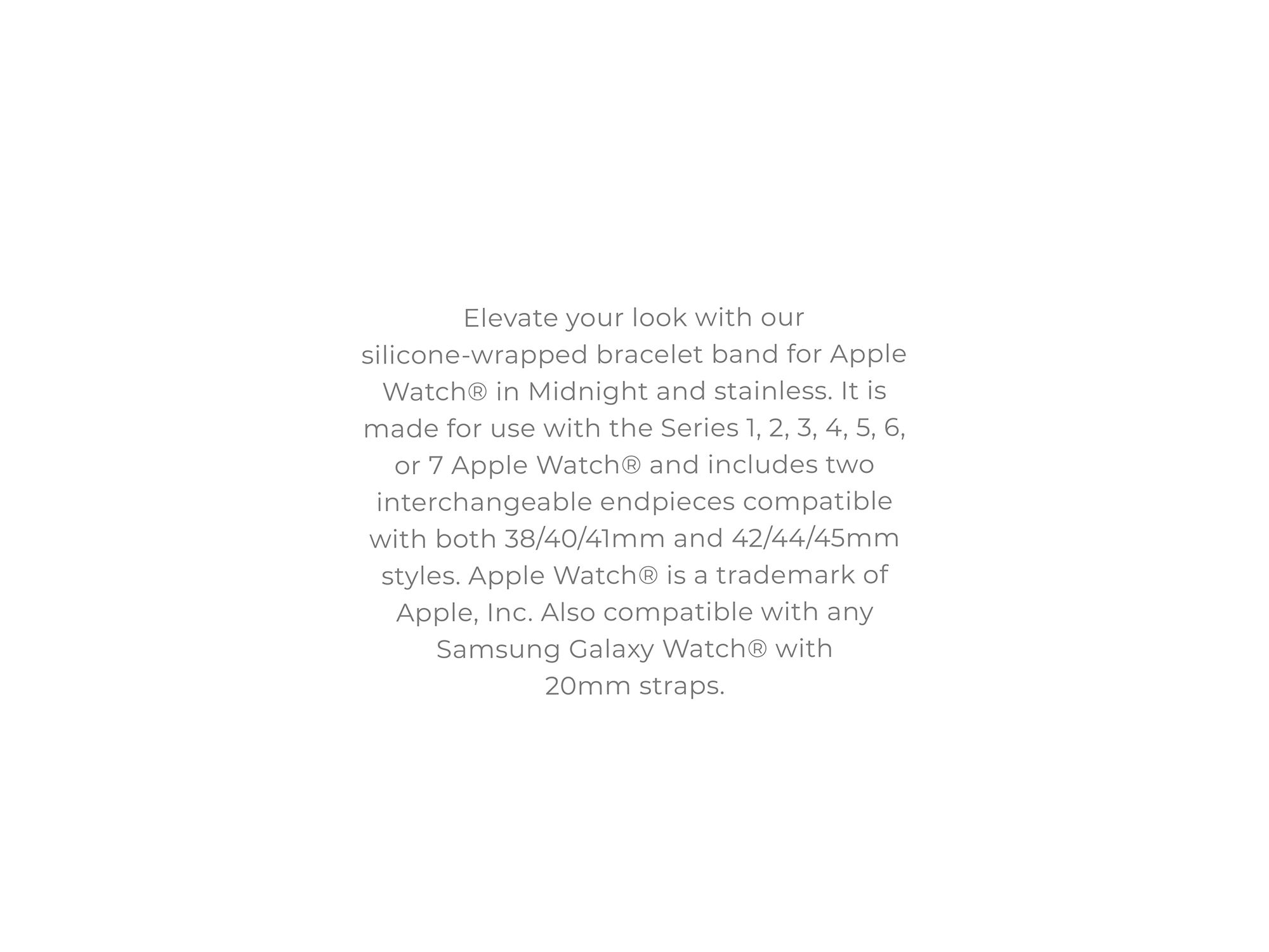 Apple Watch® Silicone Wrapped Interchangeable Bracelet, 38-49mm — Image 5