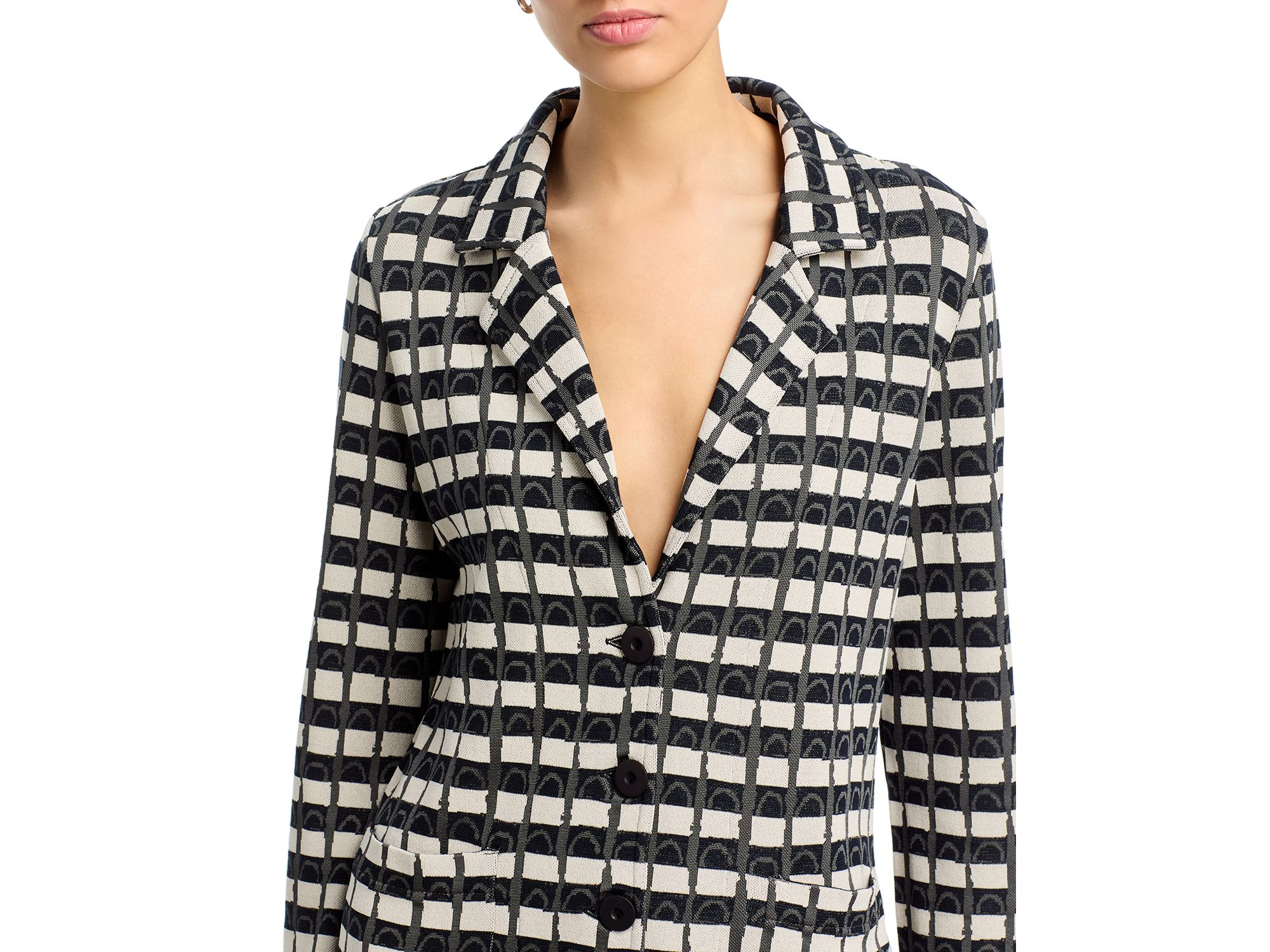 Plaid Knit Blazer — Image 3
