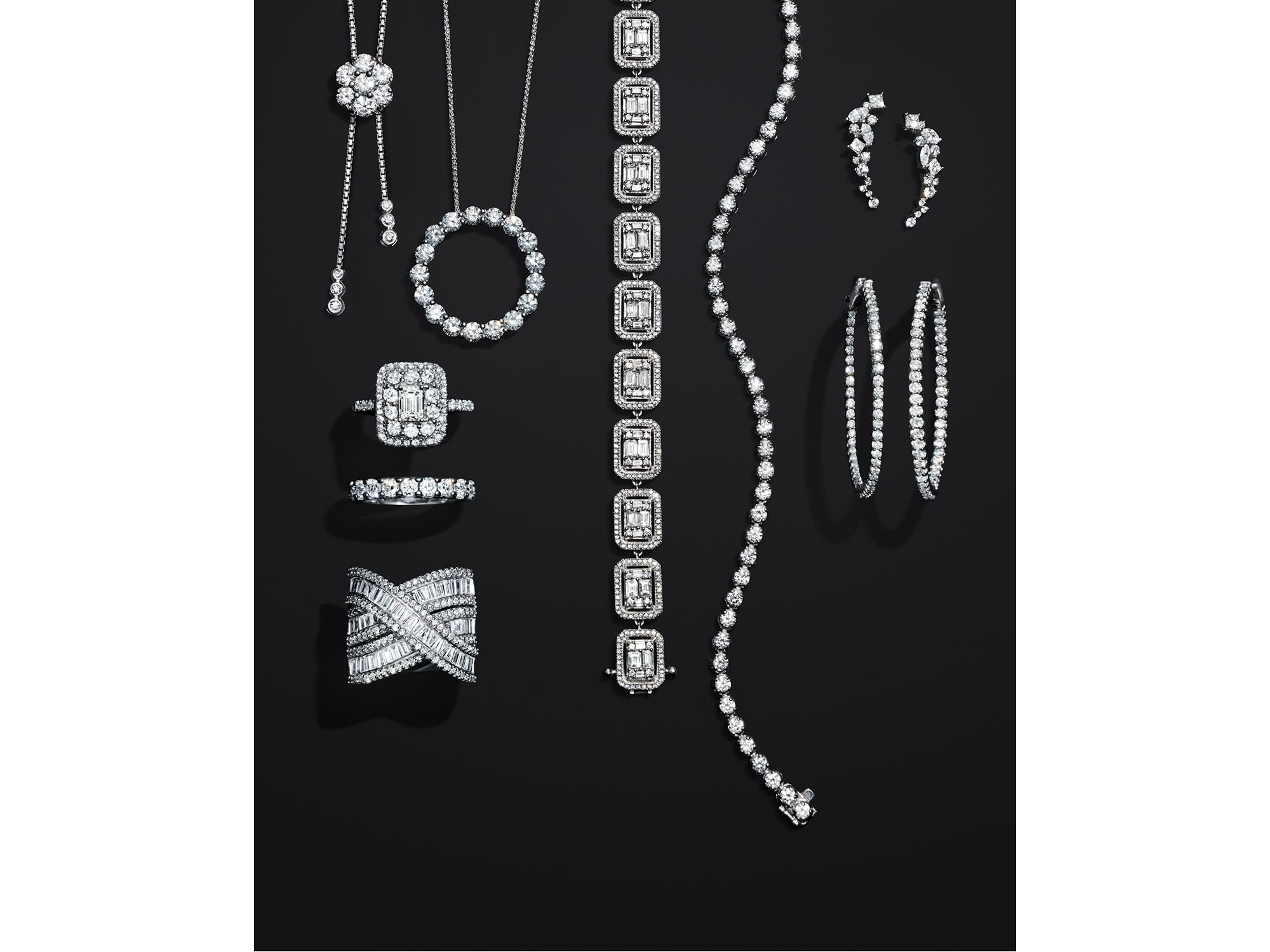 Diamond Mosaic Statement Necklace in 14K White Gold, 10.0 tcw — Image 7