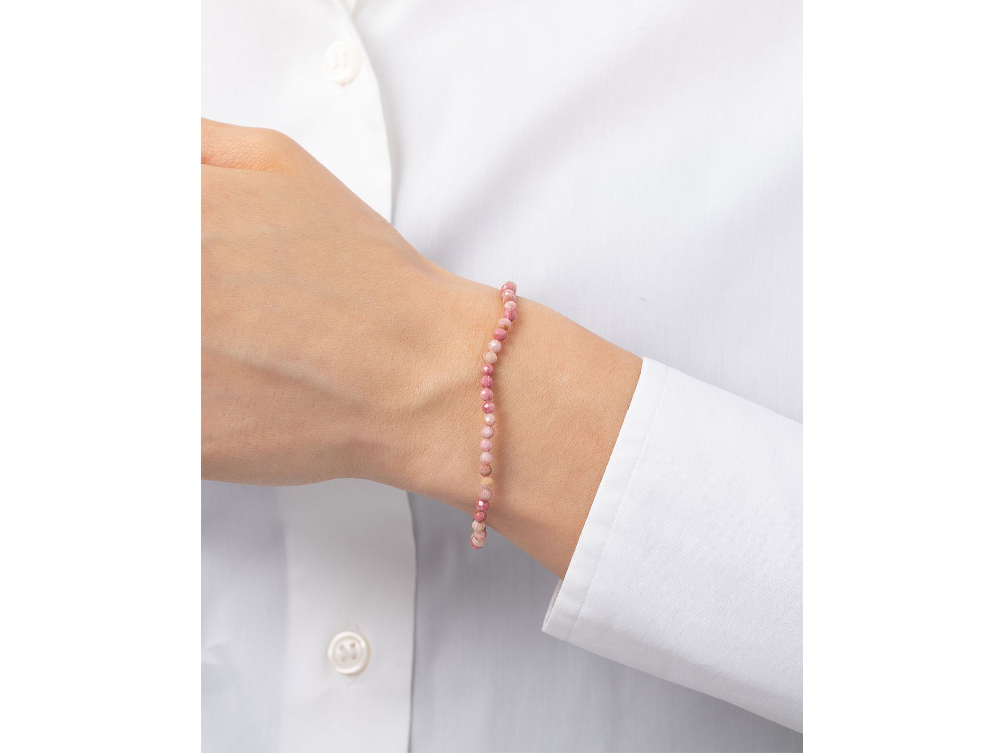 Rhodocrosite Bead Stretch Bracelet — Image 3