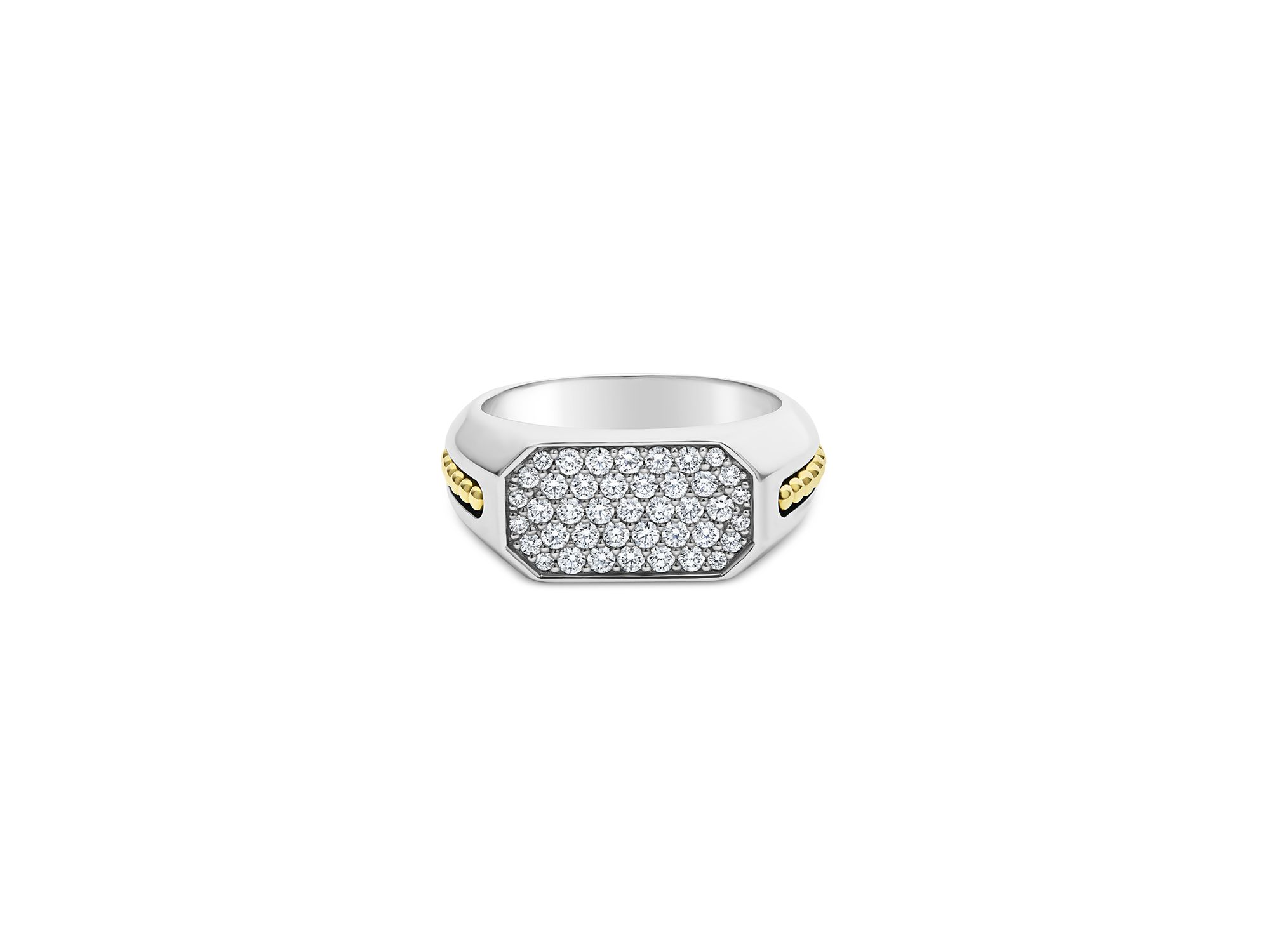 Men's 18K Yellow Gold & Sterling Anthem Diamond Cluster Ring — Image 3
