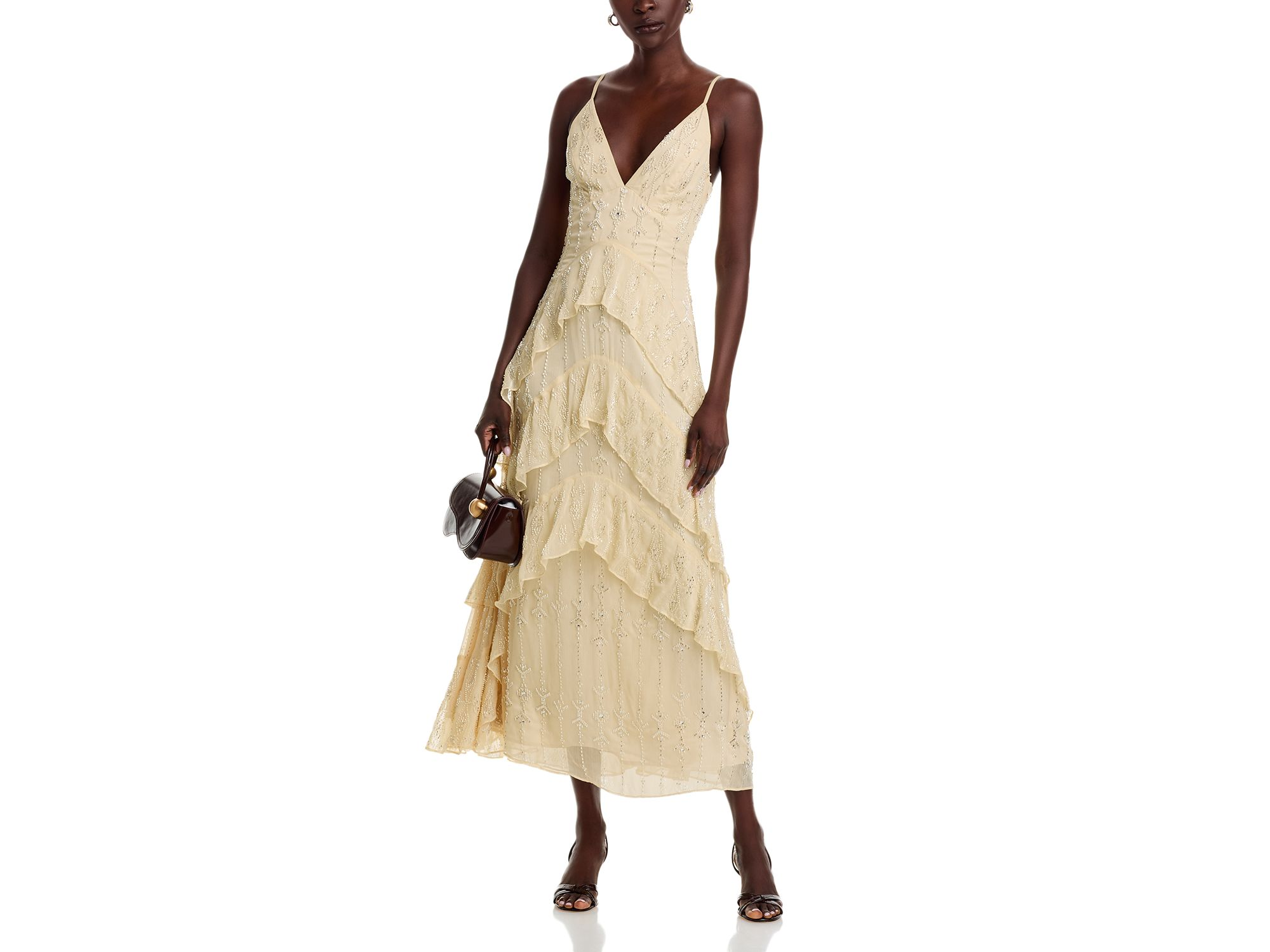 Embellished V Neck Cami Gown - Exclusive — Image 4