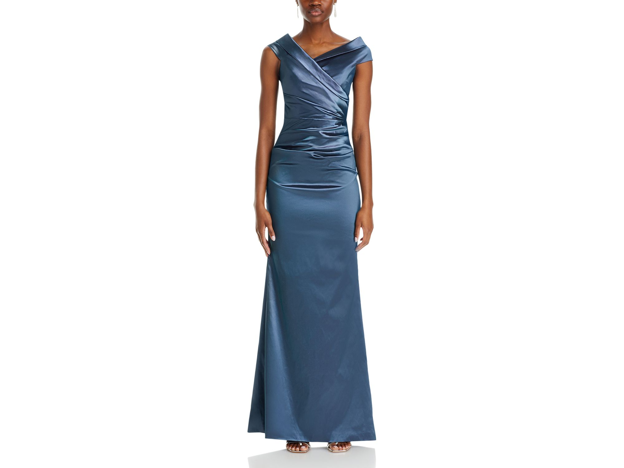 Ruched Cape Neck Gown — Image 6