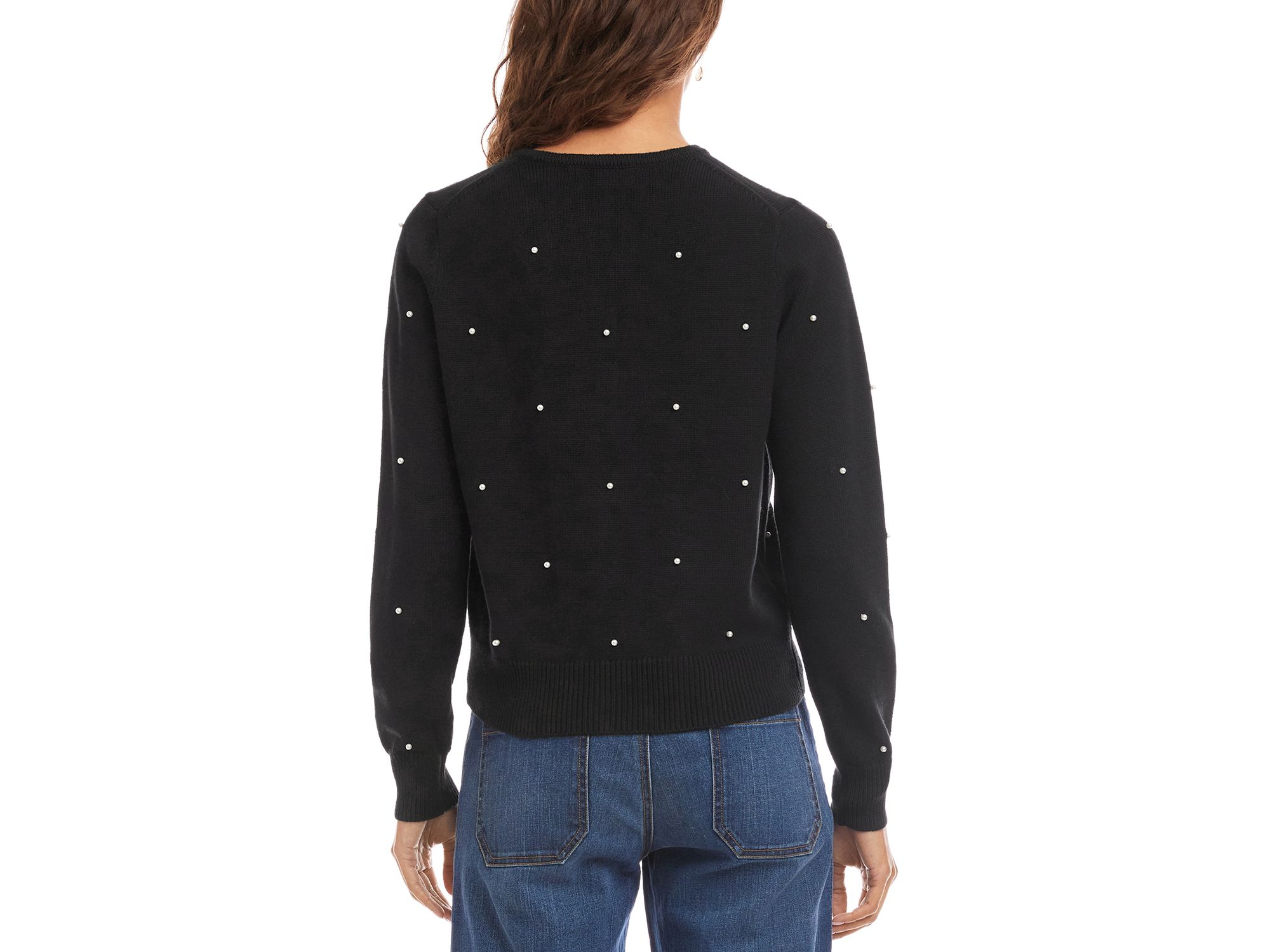 Faux Pearl Trim Cardigan — Image 4