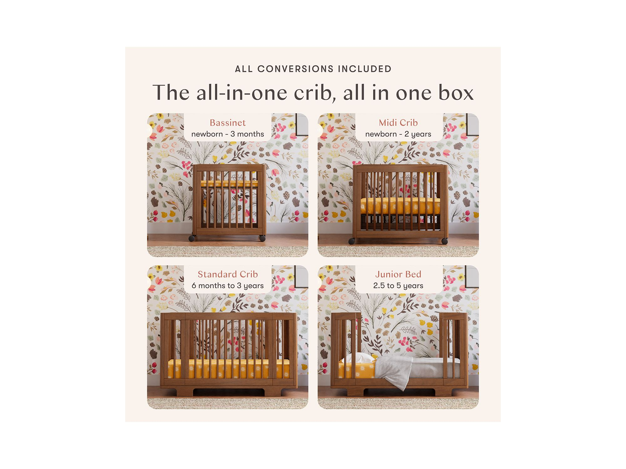 Yuzu 8 in 1 Convertible Crib with All Stages Conversion Kits — Image 15