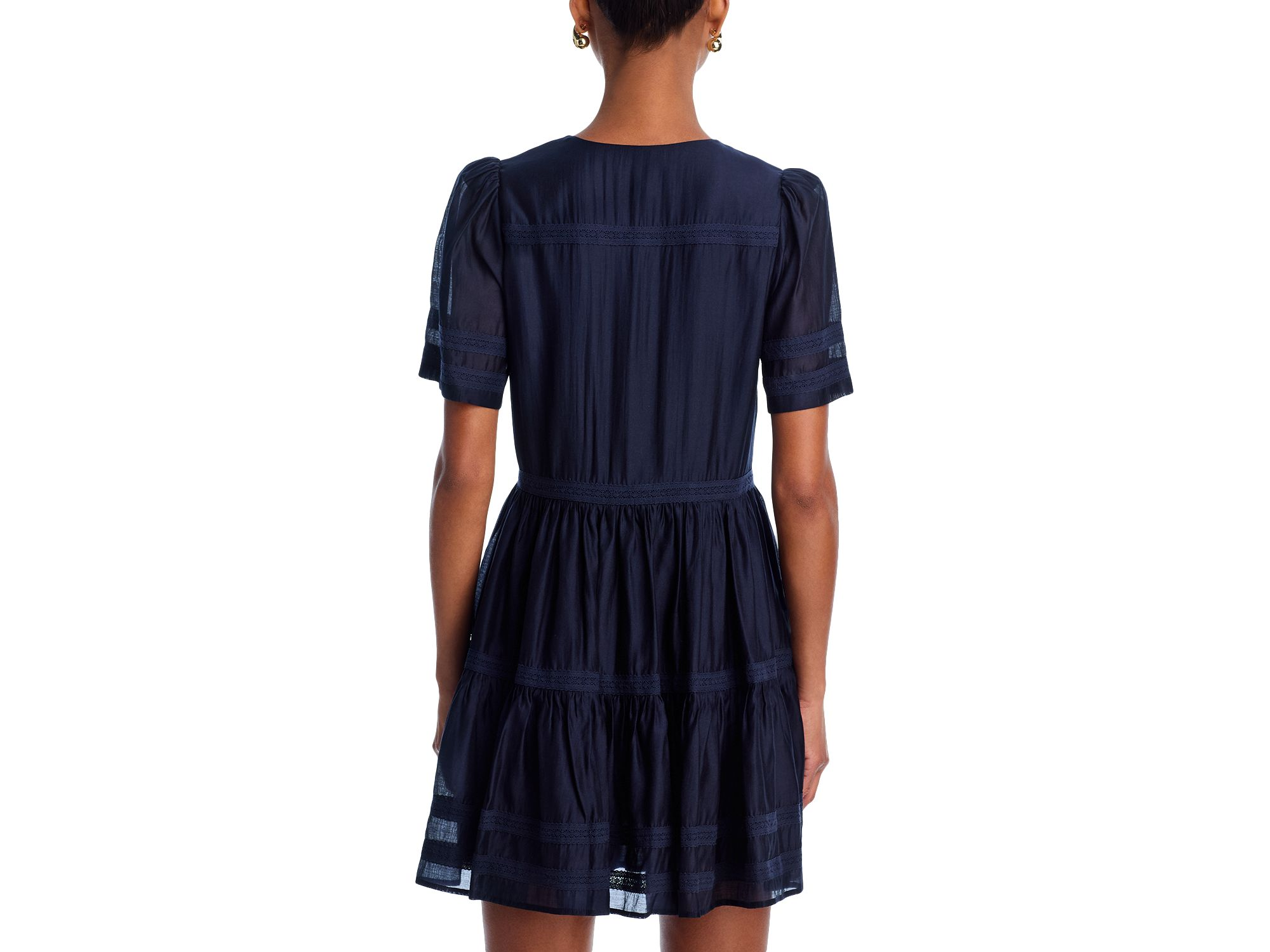 Lace Voile Short Sleeve Dress - Exclusive — Image 3