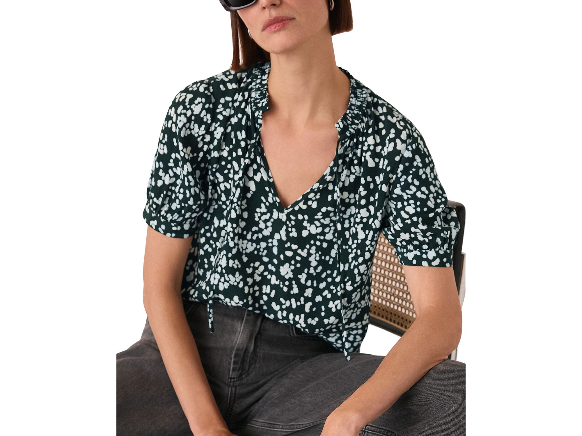 Animal Tie Neck Blouse — Image 5