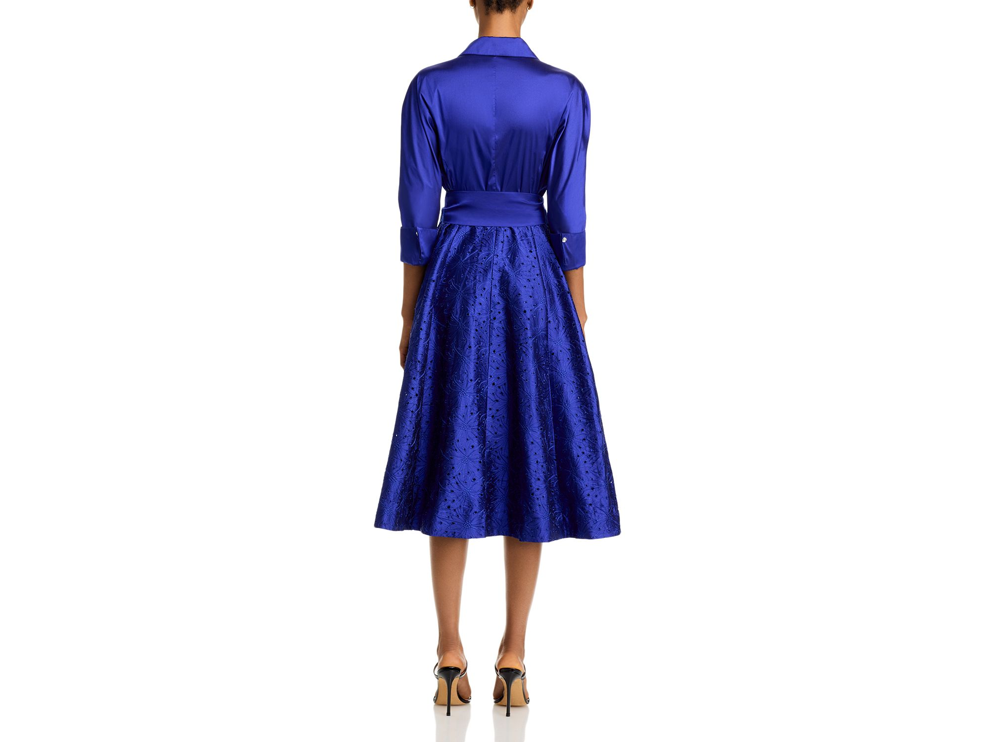 Embroidered Sash Belt Shirt Dress — Image 5