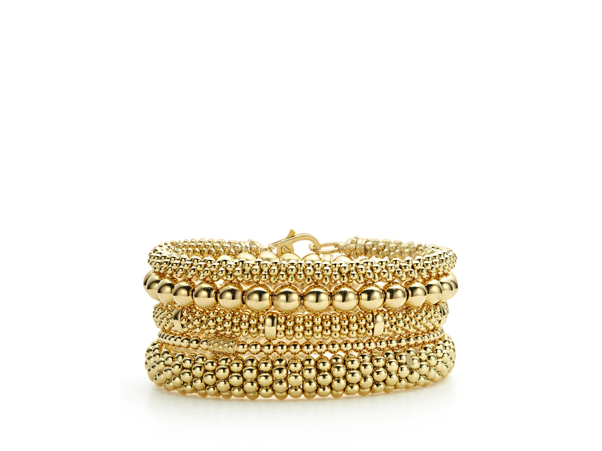 Caviar Gold Collection 18K Gold Beaded Bracelet, 3mm — Image 5