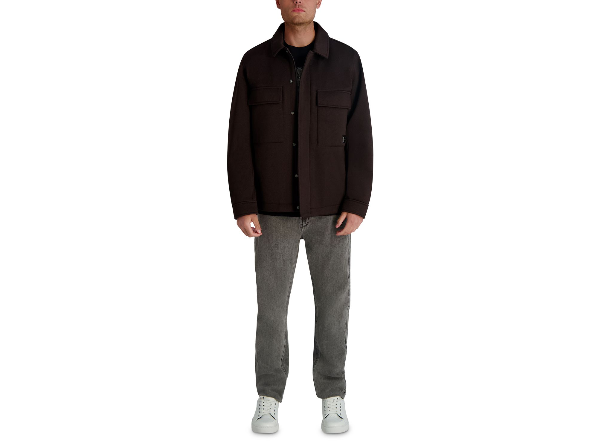 Twill Collared Shirt Jacket — Image 5