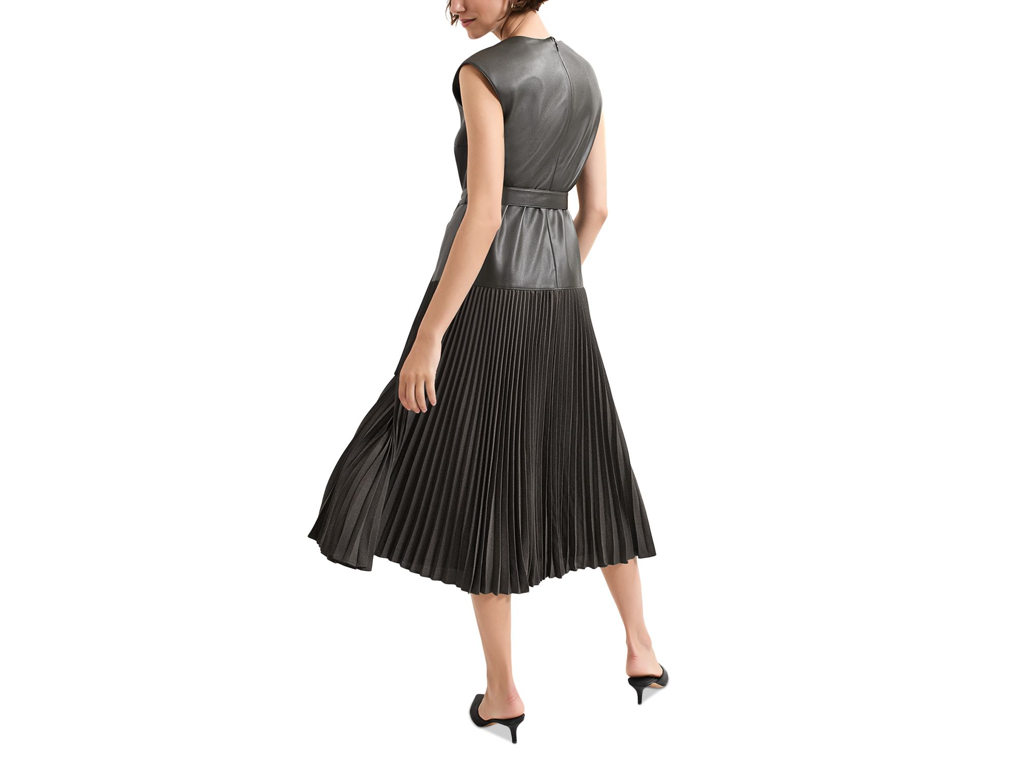Aria Faux Leather Drop Waist Dress — Image 6