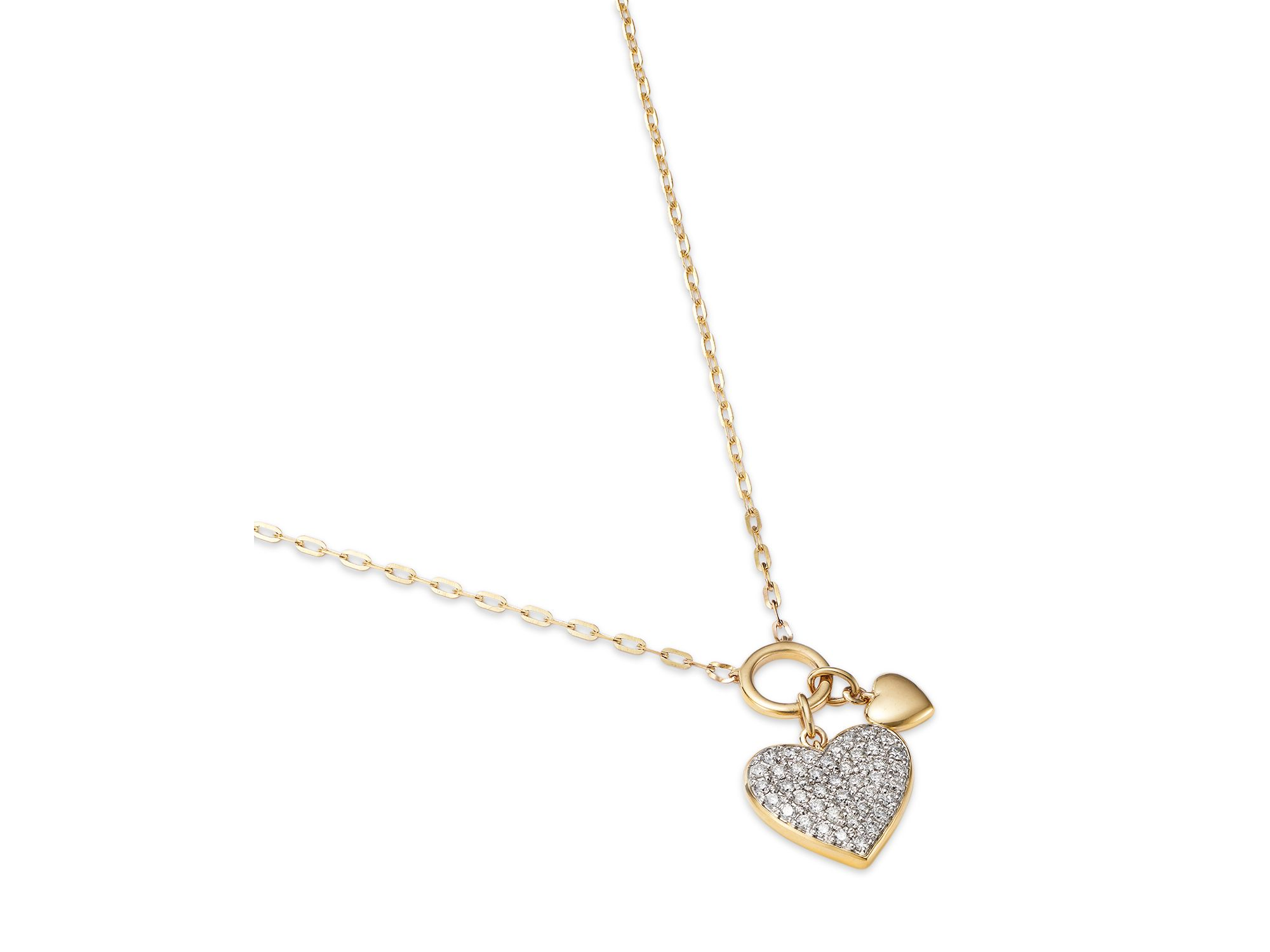 Diamond Heart Pendant Necklace in 14K Yellow Gold, 0.50 tcw — Image 4