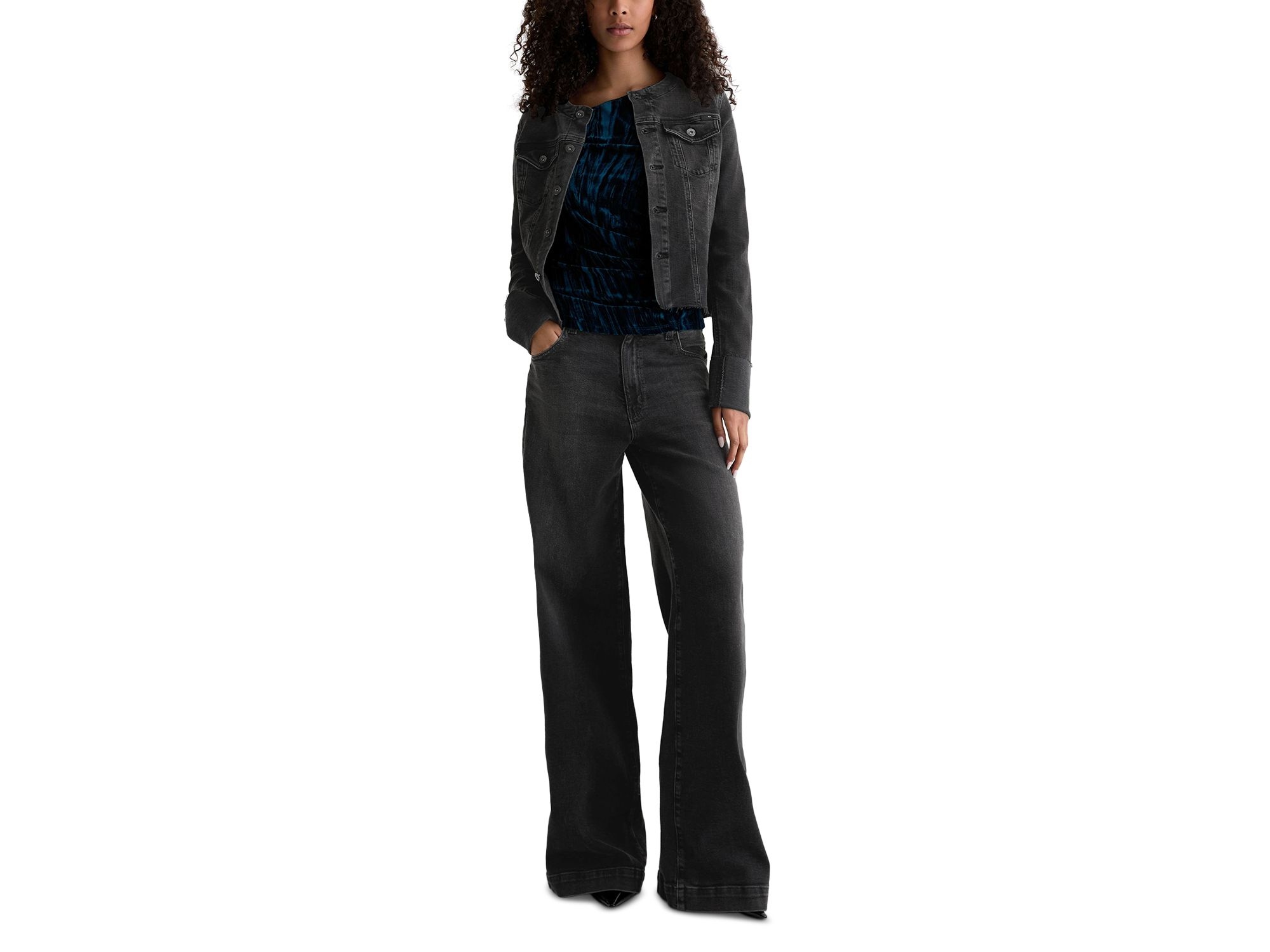 Robyn Collarless Denim Jacket — Image 7