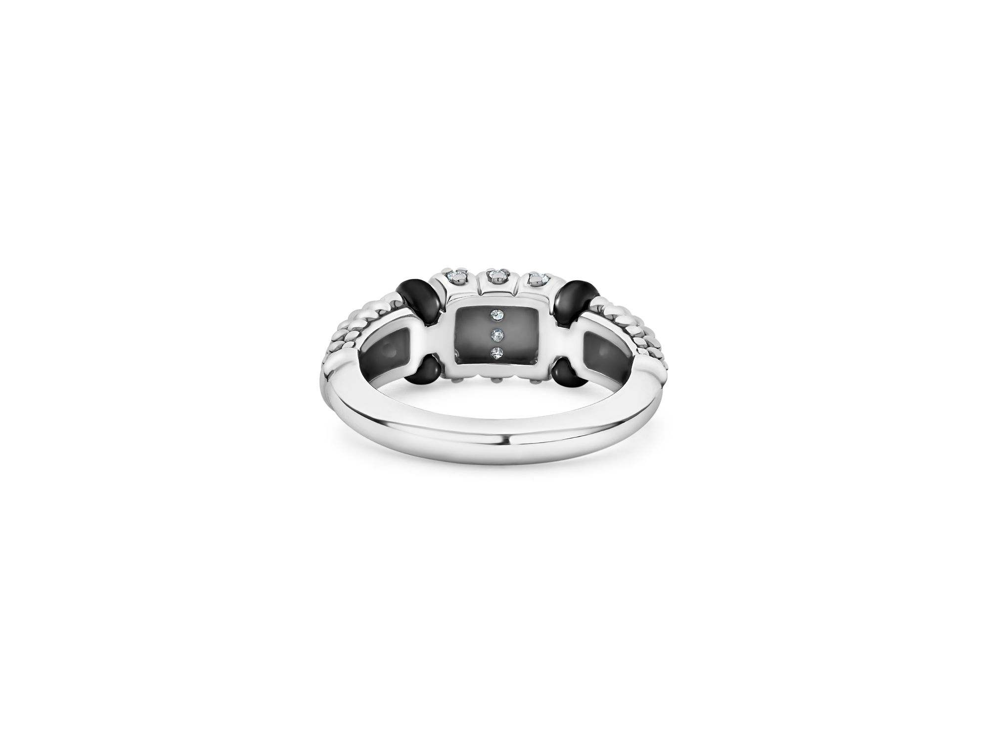Sterling Black Caviar Diamond & Black Ceramic Statement Ring — Image 4