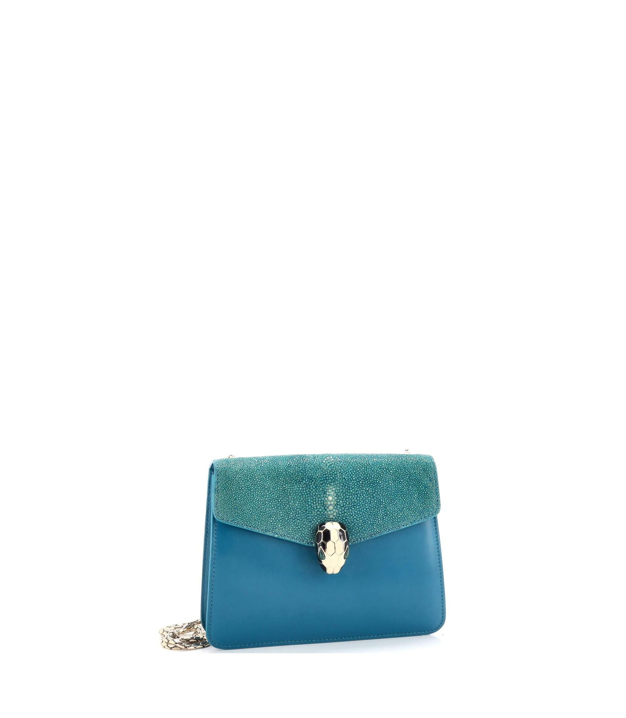 Serpenti Forever Square Shoulder Bag Leather and Stingray — Image 3