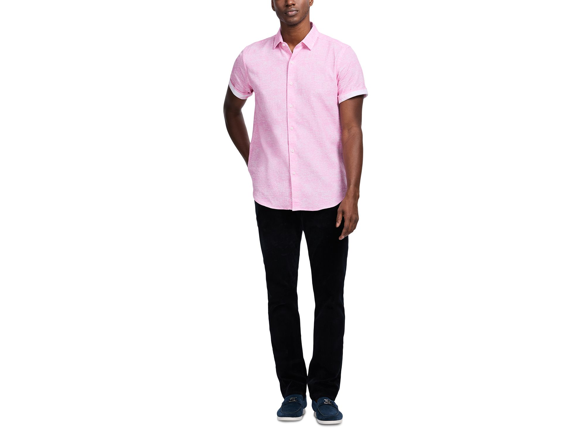 Reid Textured Short Sleeve Woven Shirt — Image 7