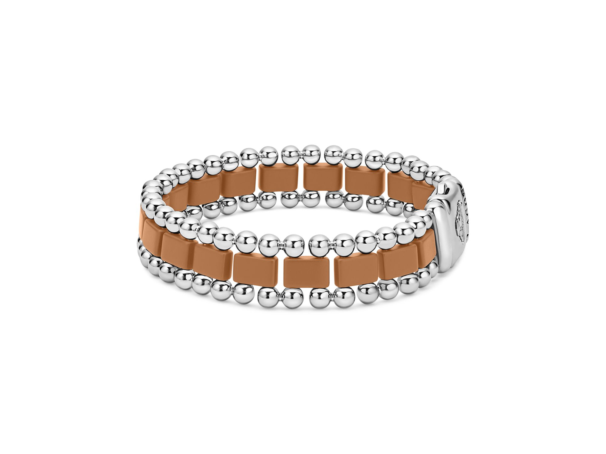 Men's Stainless Steel Anthem Tan & Caviar Beaded Bracelets — Image 4