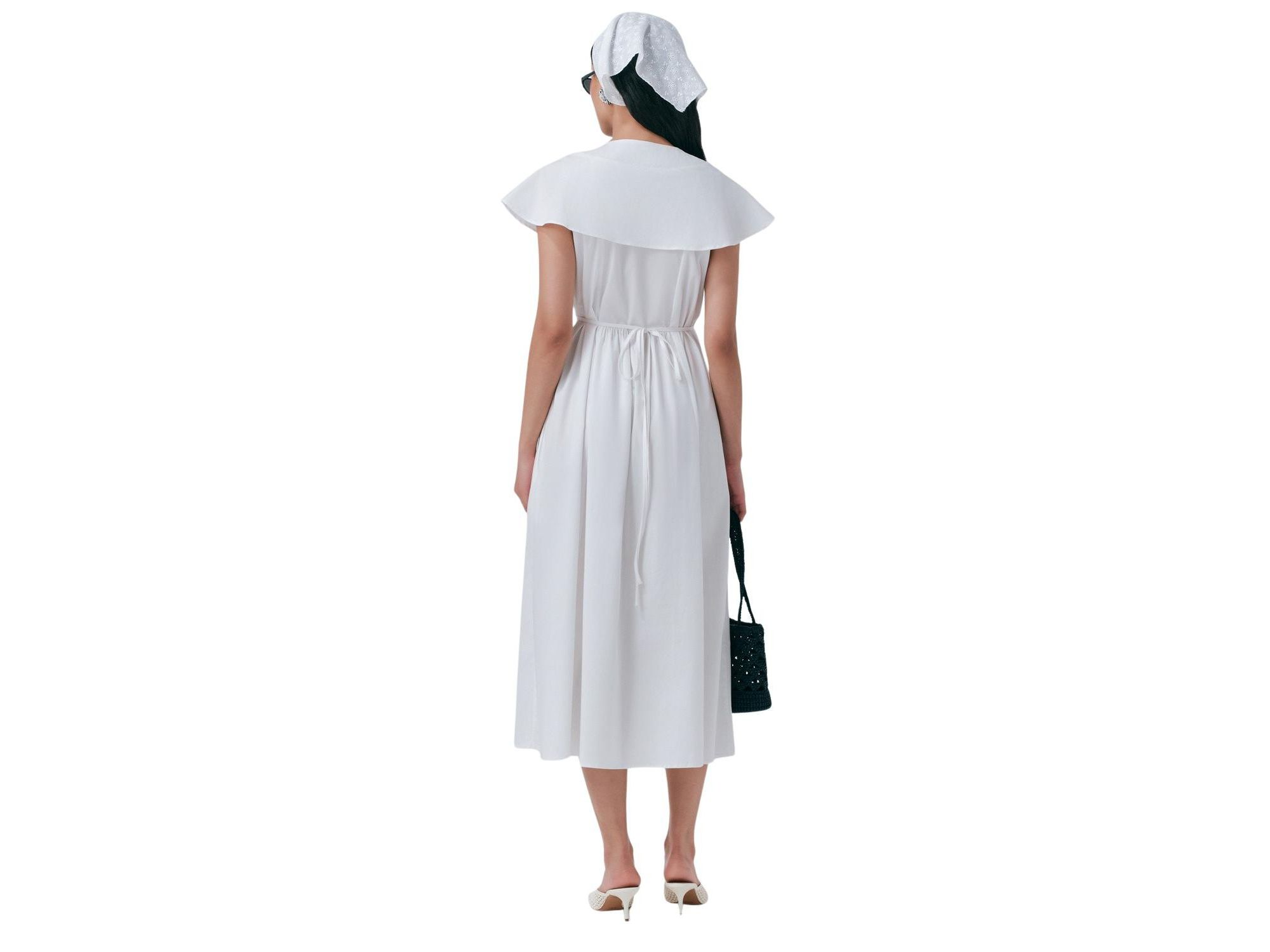 Eloise V-Neck Cotton Midi Dress — Image 4