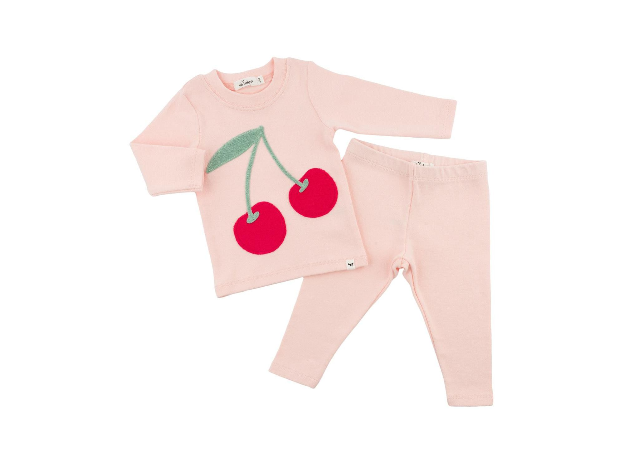 Girls' Cherries Berry Applique Two Piece Set - Baby — Image 3