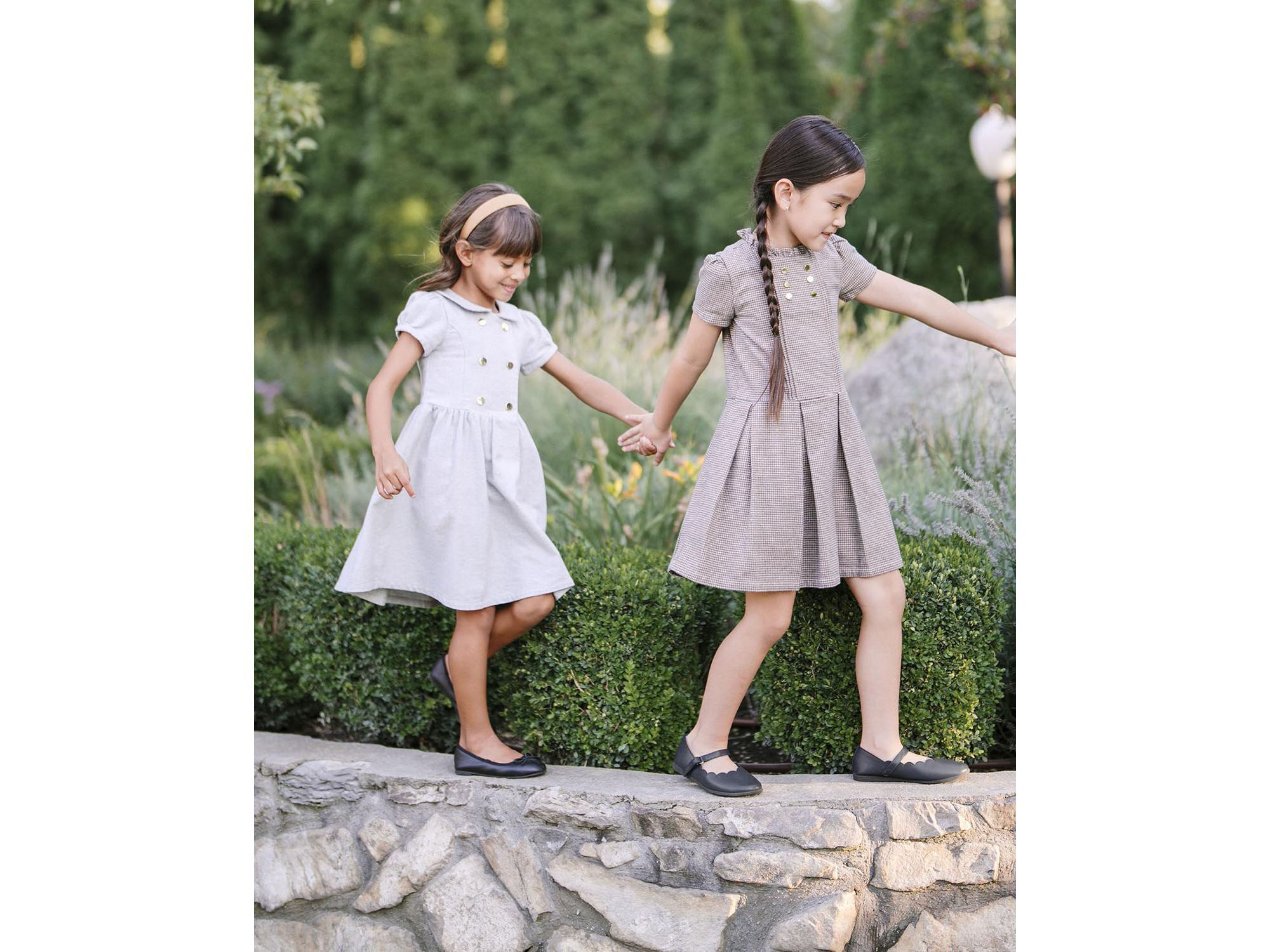 Girls' Organic Double Breasted Flannel Dress with Collar - Little Kid, Big Kid — Image 4