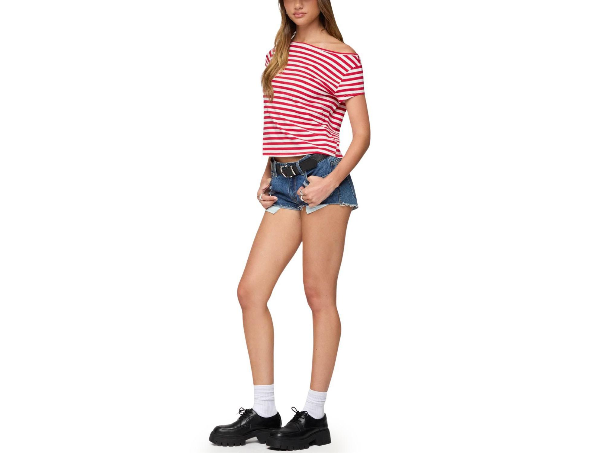Aretha Striped Off Shoulder Top — Image 3