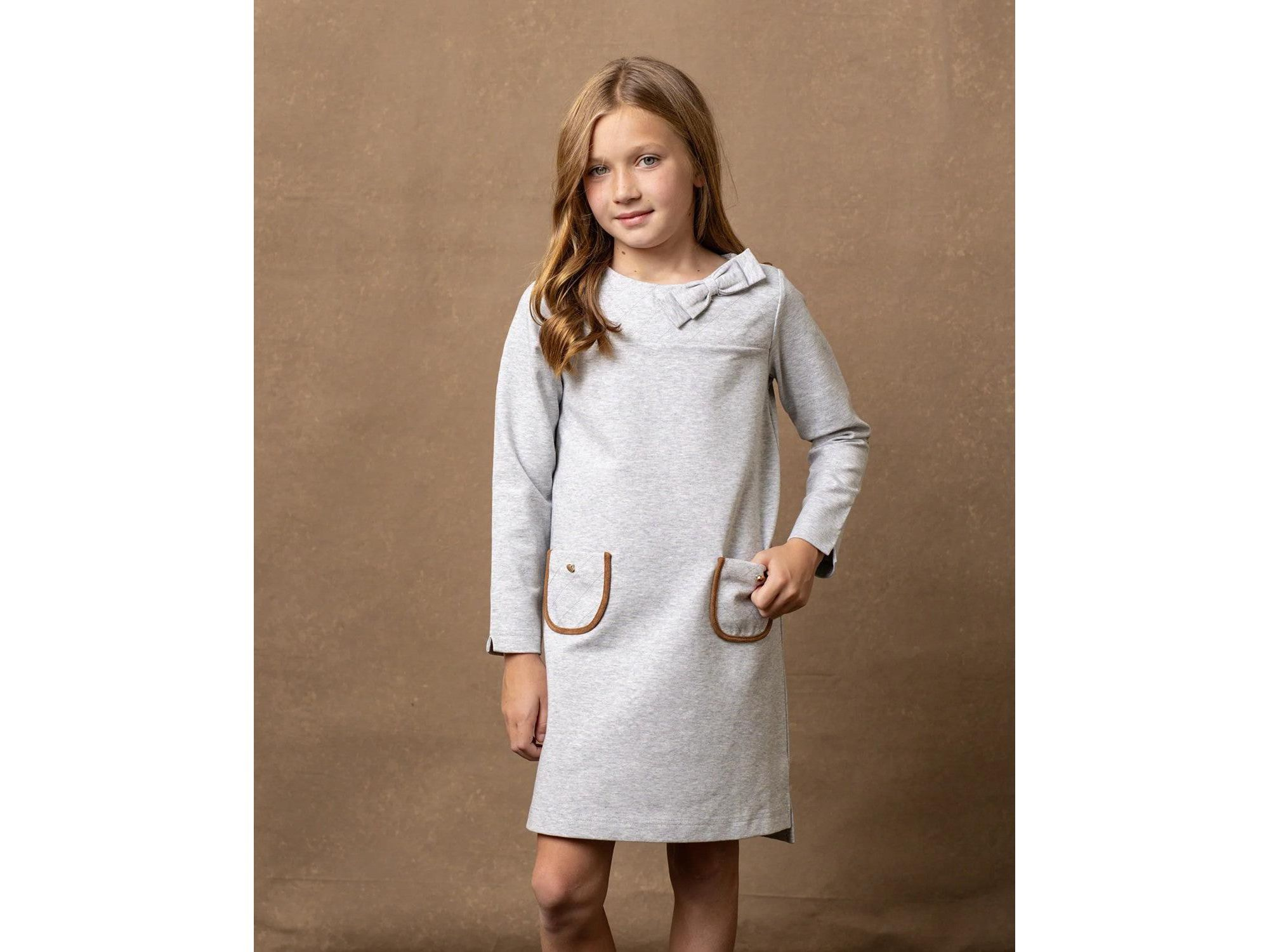 Girls' Long Sleeve Quilted Ponte Riding Dress - Little Kid, Big Kid — Image 5
